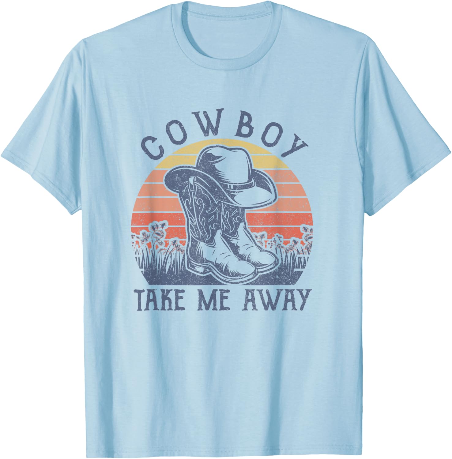 Cowboy Hat Take Me Away Vintage Western Life Country Music T-Shirt - T-Shirt | Light Blue