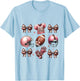Football Bows and Pink Helmet Jersey Gloves Design Mom Girl T-Shirt - T-Shirt | Light Blue