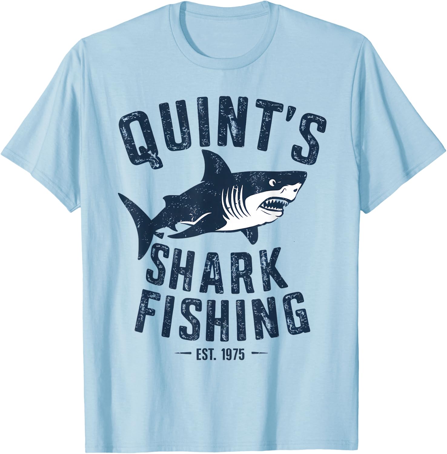Vintage Quint's Shark Fishing 1975 Retro T-Shirt - T-Shirt | Light Blue