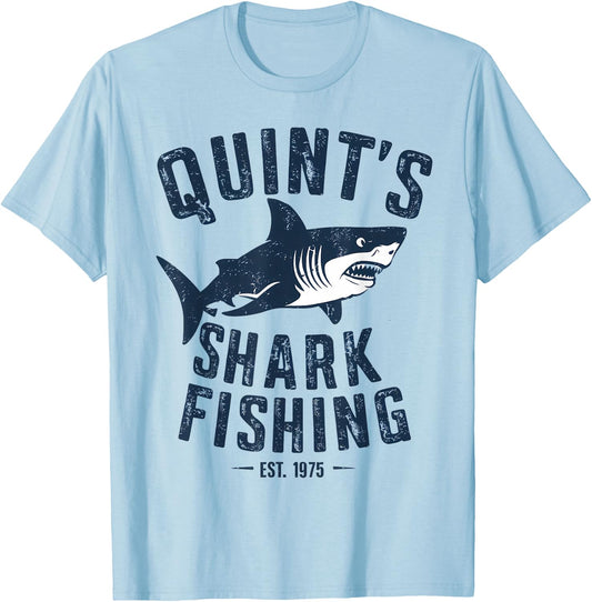 Vintage Quint's Shark Fishing 1975 Retro T-Shirt - T-Shirt | Light Blue