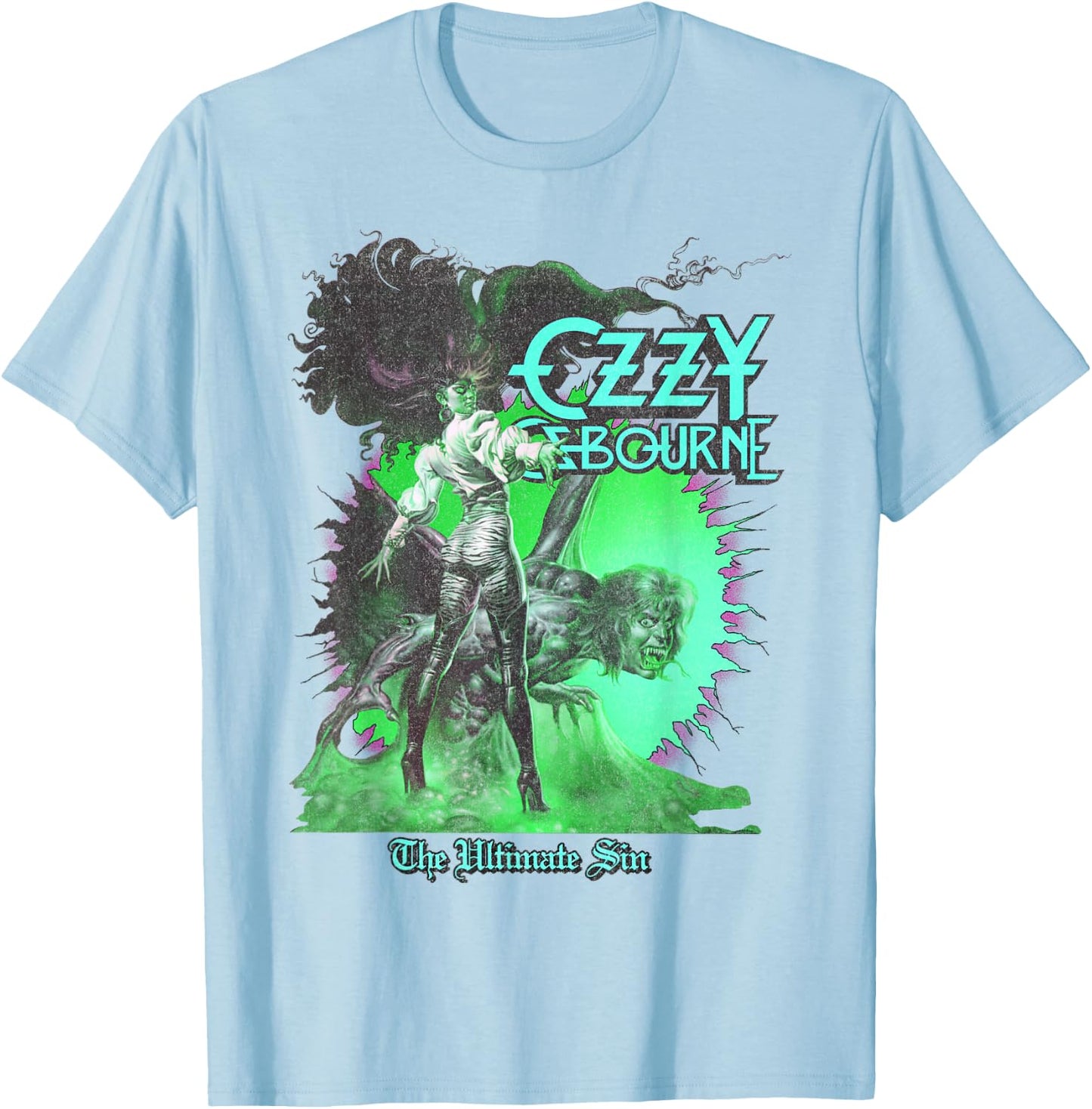 Ozzy Osbourne – Ultimate Sunburst Neon V2 T-Shirt - T-Shirt | Light Blue
