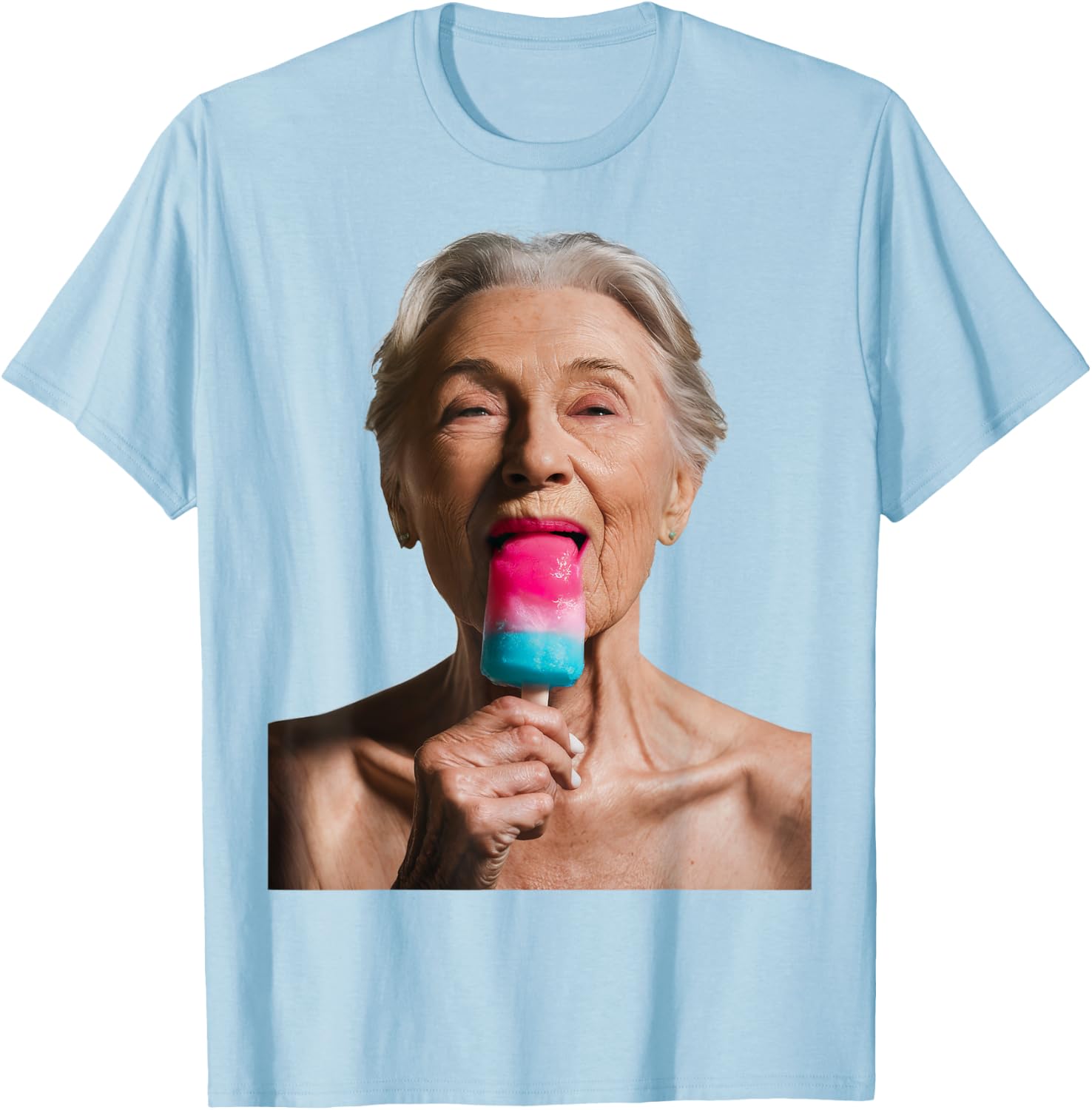 Grandma Licks Ice Cream Women T-Shirt - T-Shirt | Light Blue