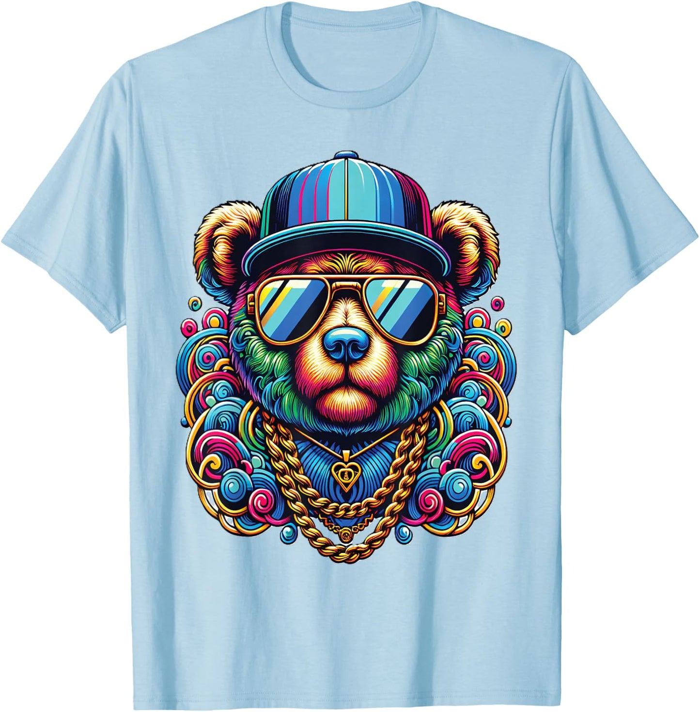 Gangsta Teddy Bear T-Shirt - T-Shirt | Light Blue