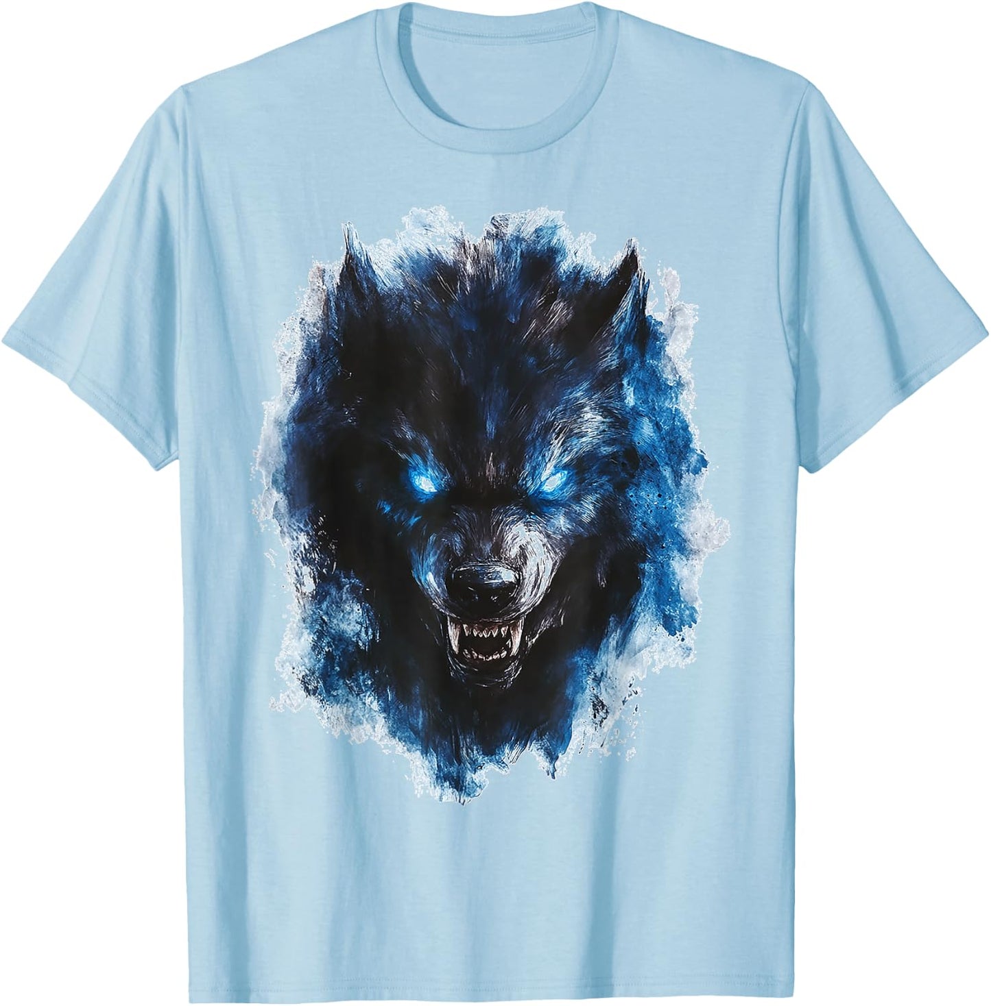 Werewolf Mythical Graphic Fantasy Artwork Werewolf T-Shirt - T-Shirt | Light Blue
