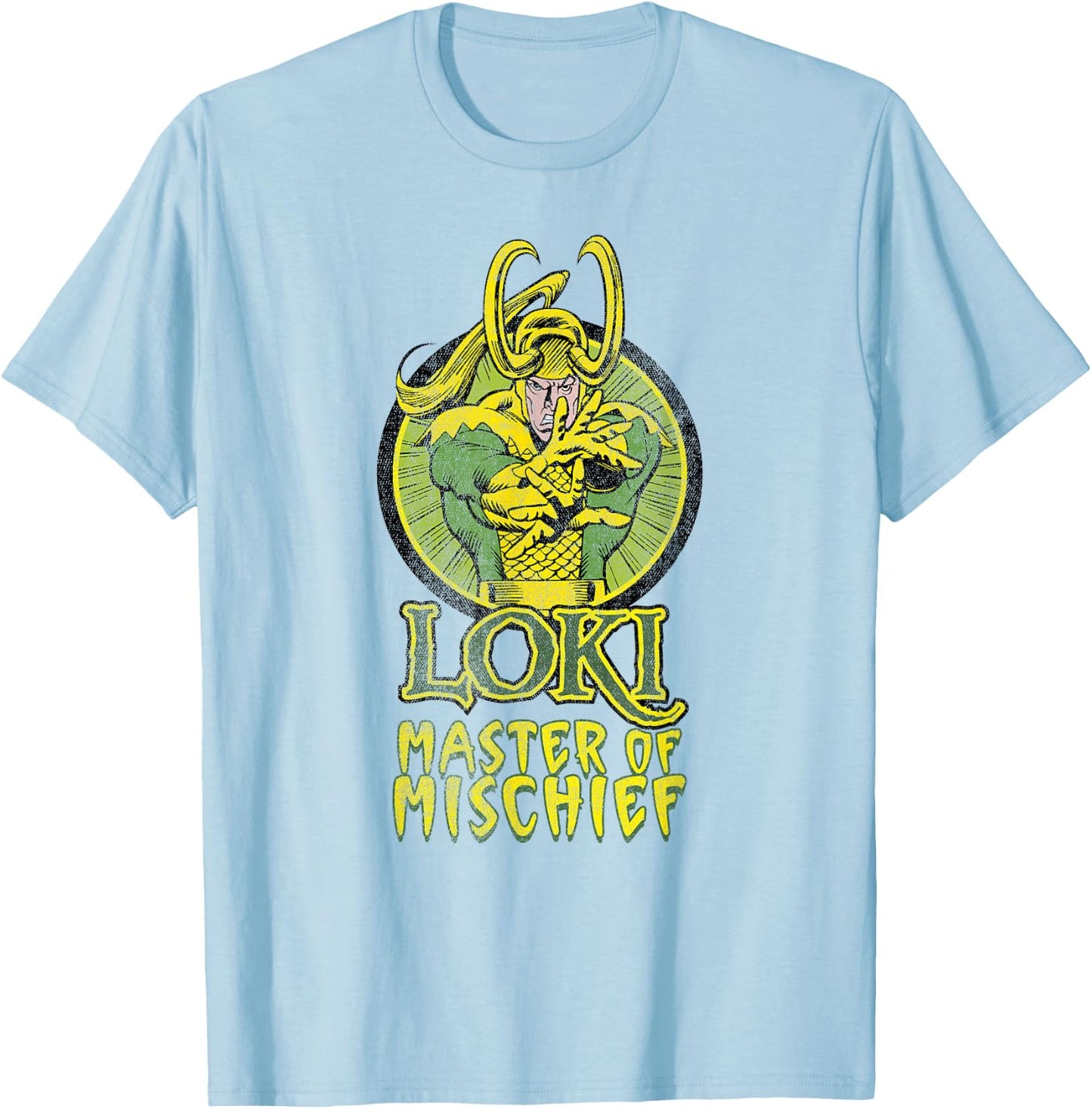 Marvel Loki Master of Mischief Vintage Comic Villain T-Shirt - T-Shirt | Light Blue