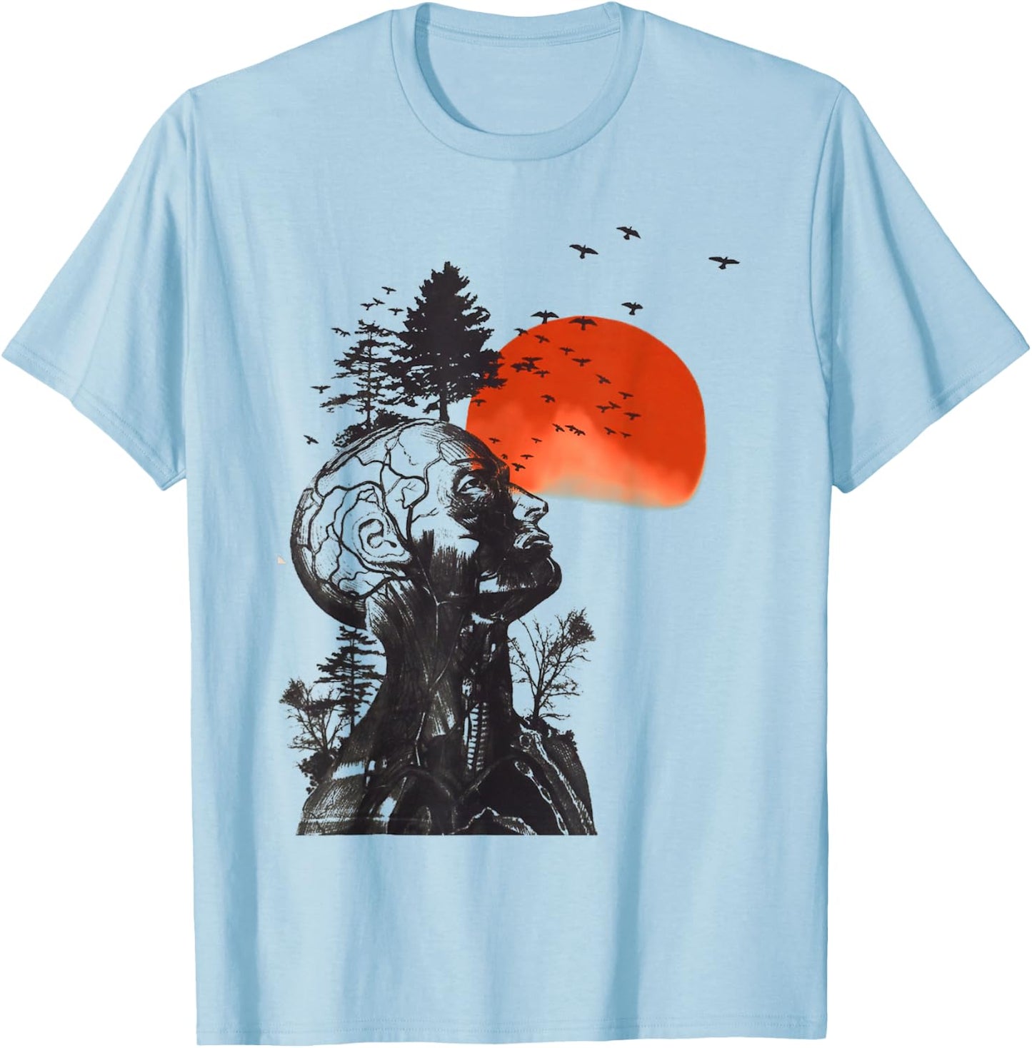 Nature on a human art T-Shirt - T-Shirt | Light Blue