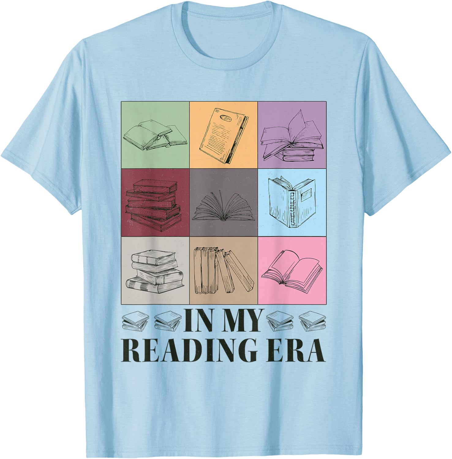in My Reading Era Bookish Book Lover Book Reader T-Shirt - T-Shirt | Light Blue