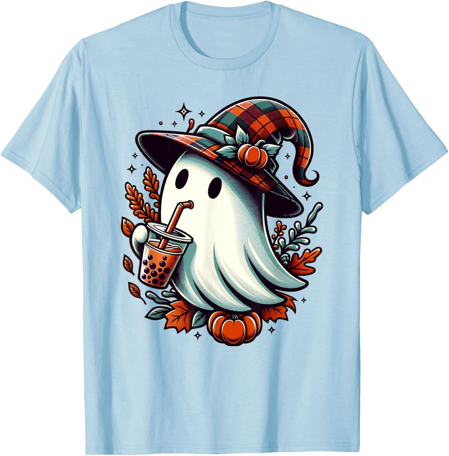 Cute Halloween Ghost Funny Halloween Ghost T-Shirt - T-Shirt | Light Blue