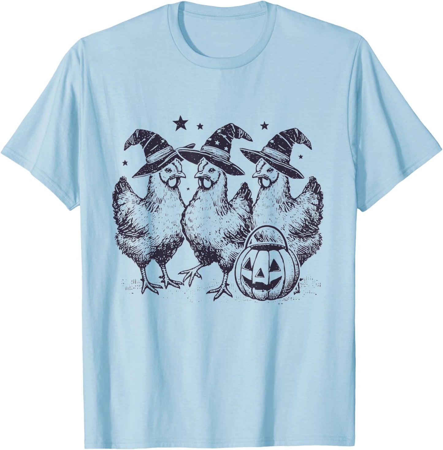 Funny Chicken Halloween Costume Spooky Season Chickens Witch T-Shirt - T-Shirt | Light Blue