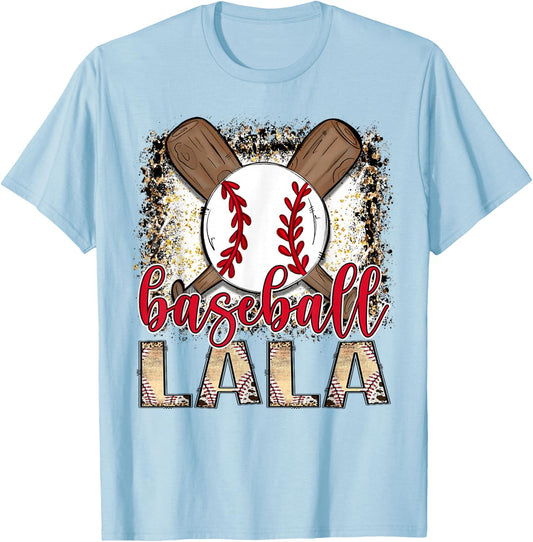 Baseball Lala Leopard Proud Ball Lala Game Day T-Shirt - T-Shirt | Light Blue
