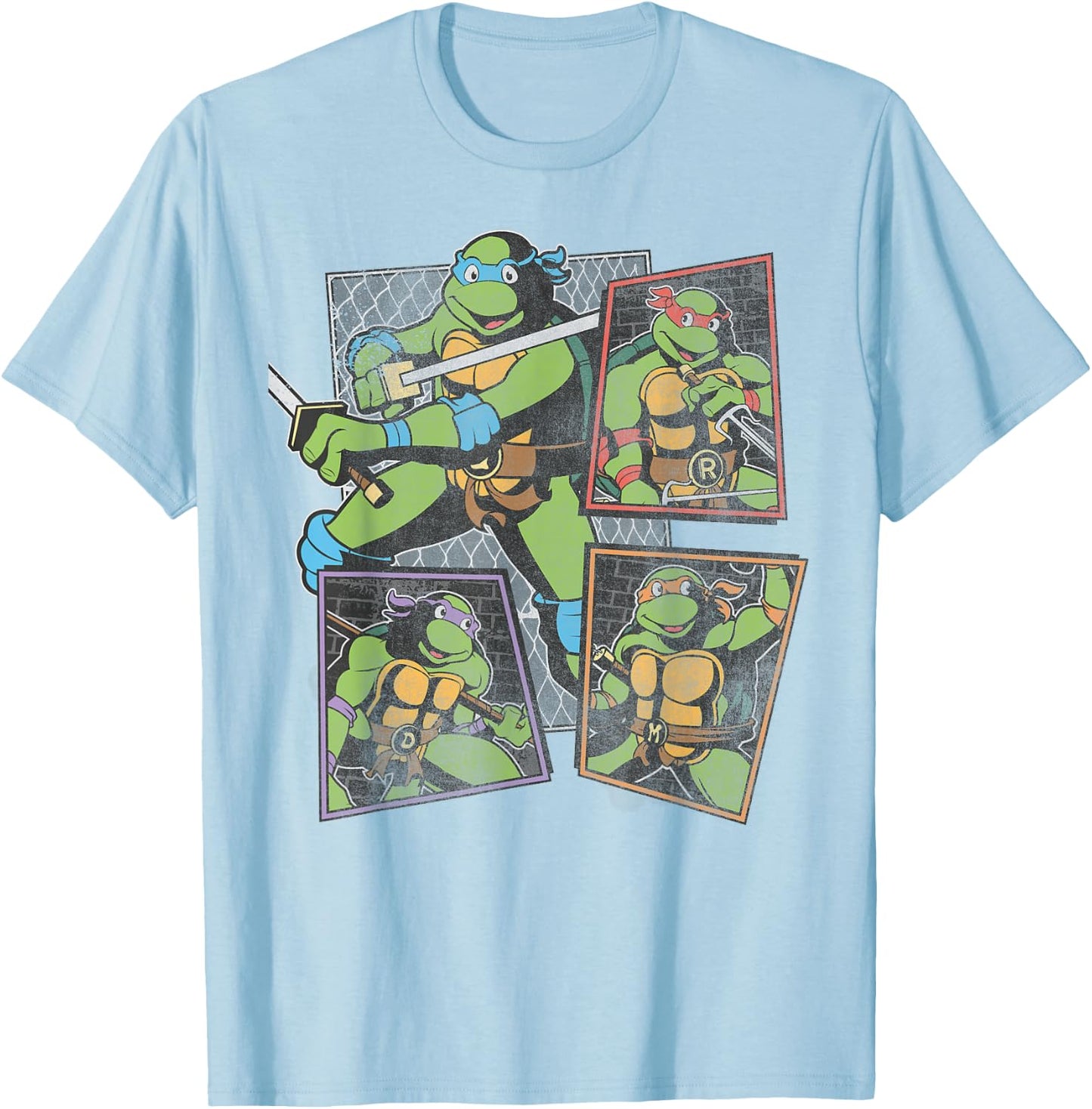 Teenage Mutant Ninja Turtles Character Panel T-Shirt - T-Shirt | Light Blue