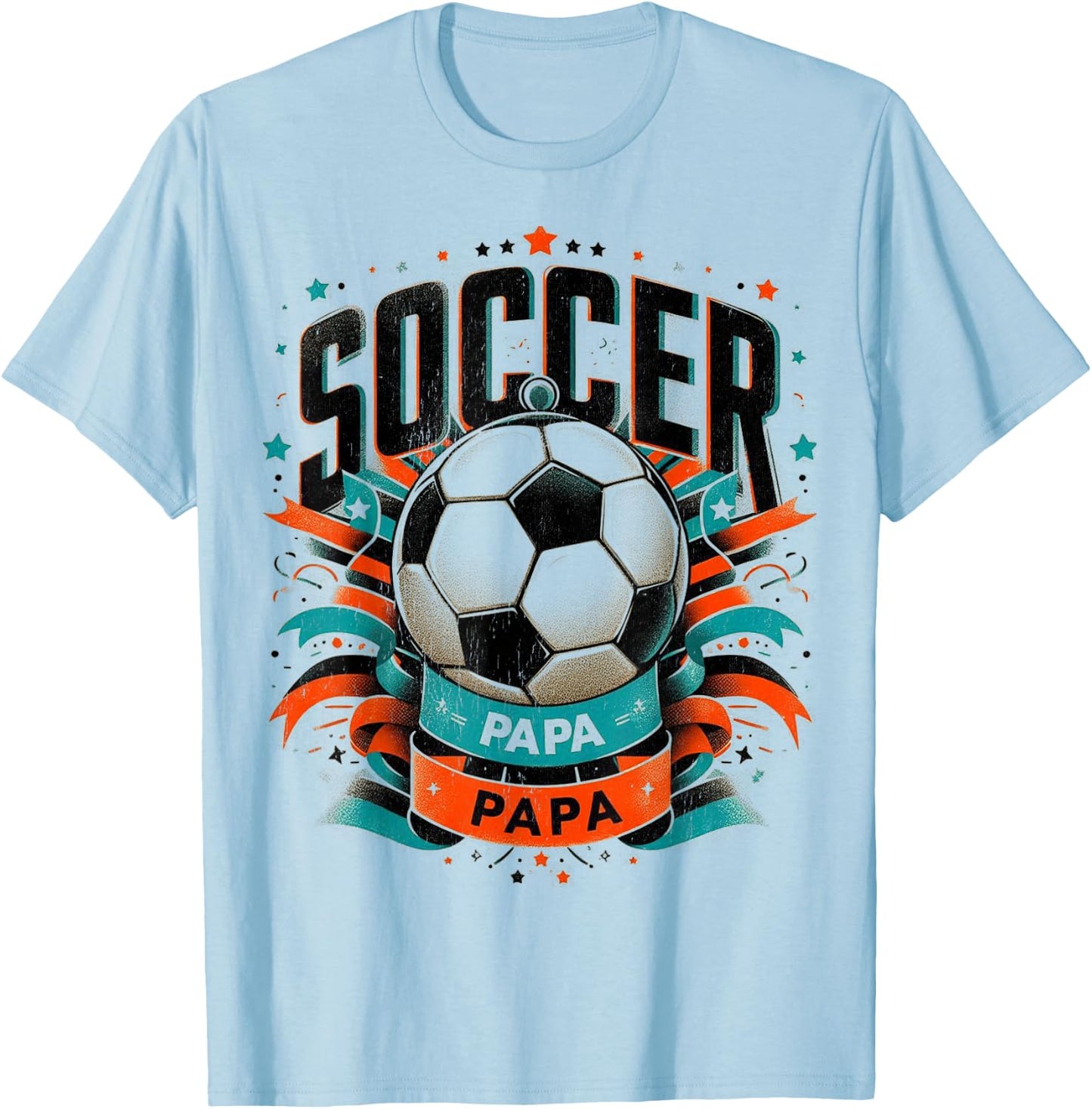 Soccer Papa Family Matching Dad Father's day T-Shirt - T-Shirt | Light Blue