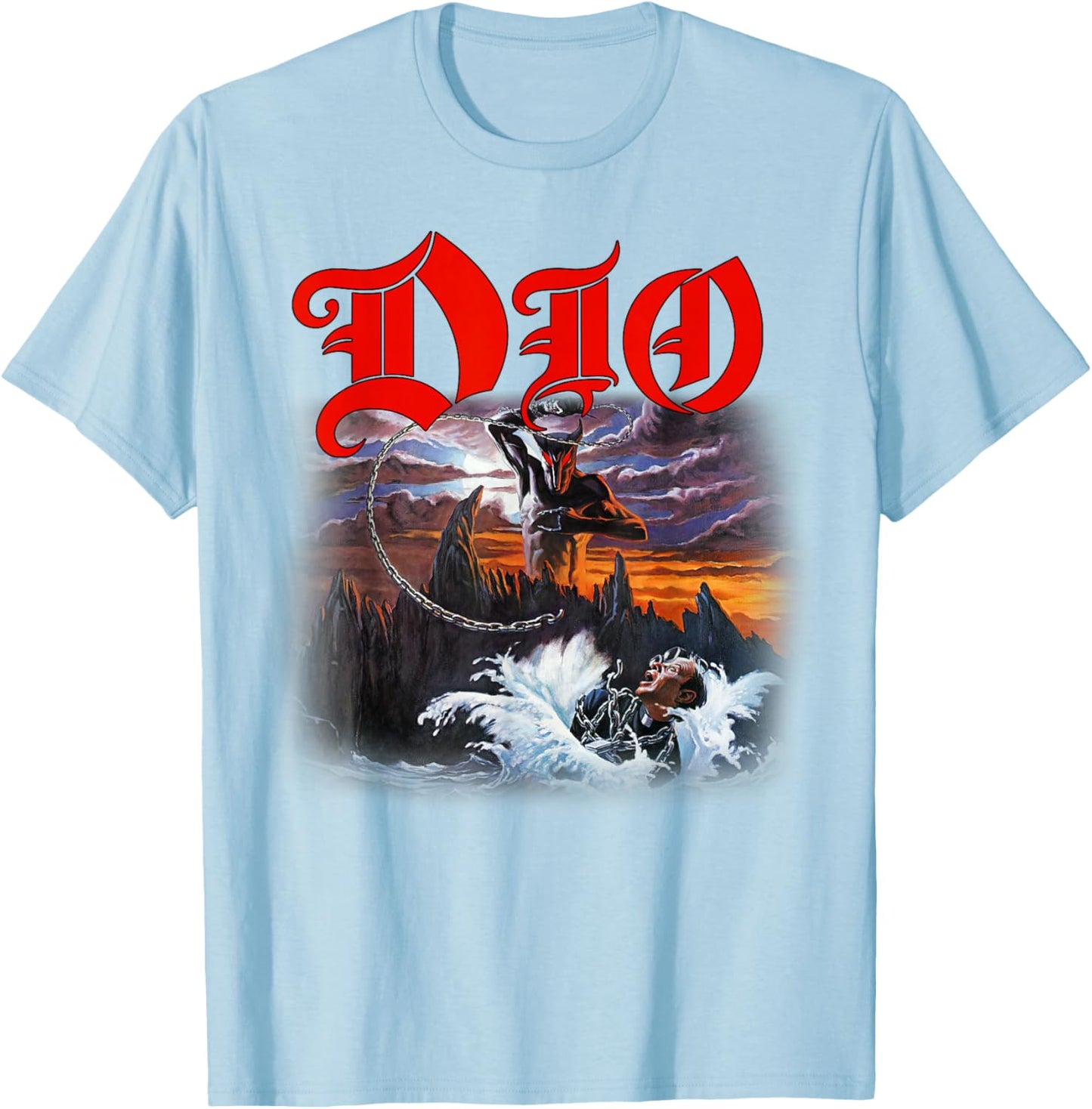 Dio – Holy Diver Cover on Light Grey T-Shirt - T-Shirt | Light Blue