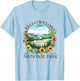 Floral Yellowstone National Park Hiking Camping Outdoor T-Shirt - T-Shirt | Light Blue