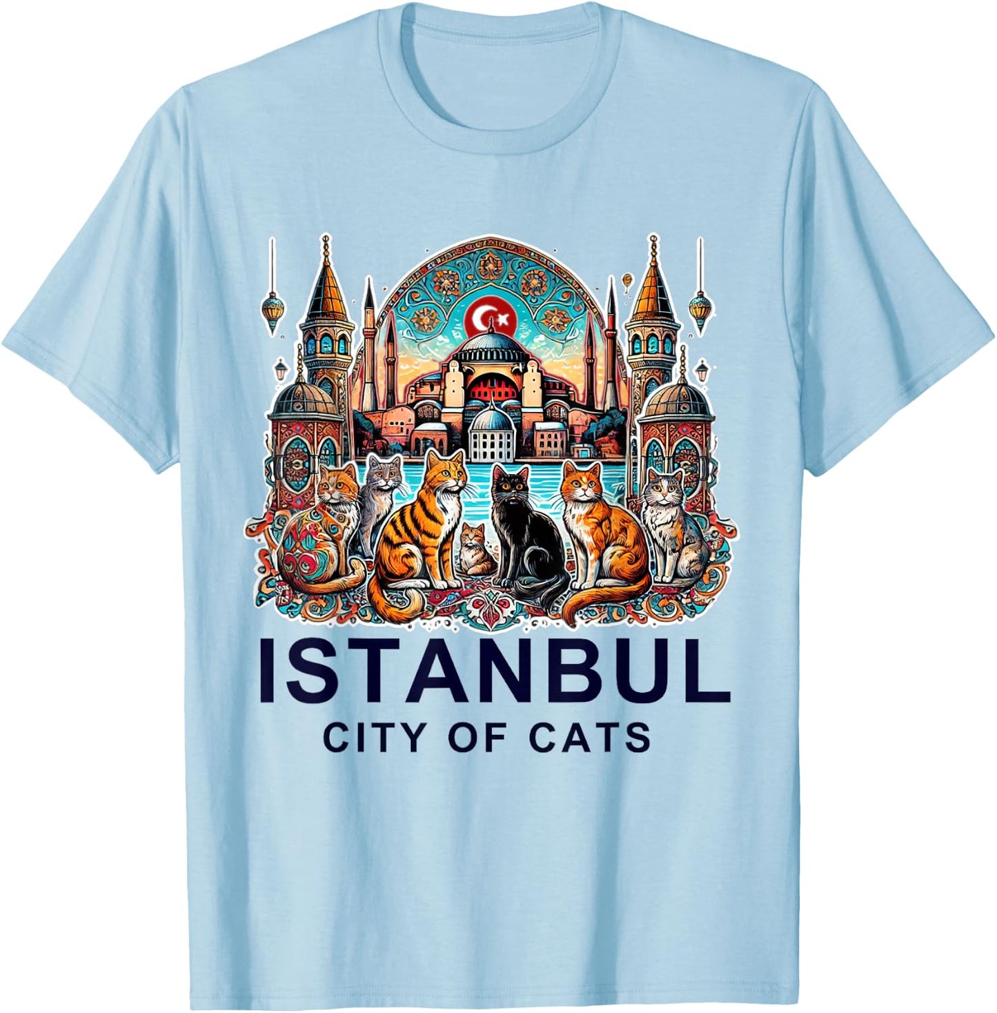 Istanbul, Turkey - City of Cats II T-Shirt - T-Shirt | Light Blue