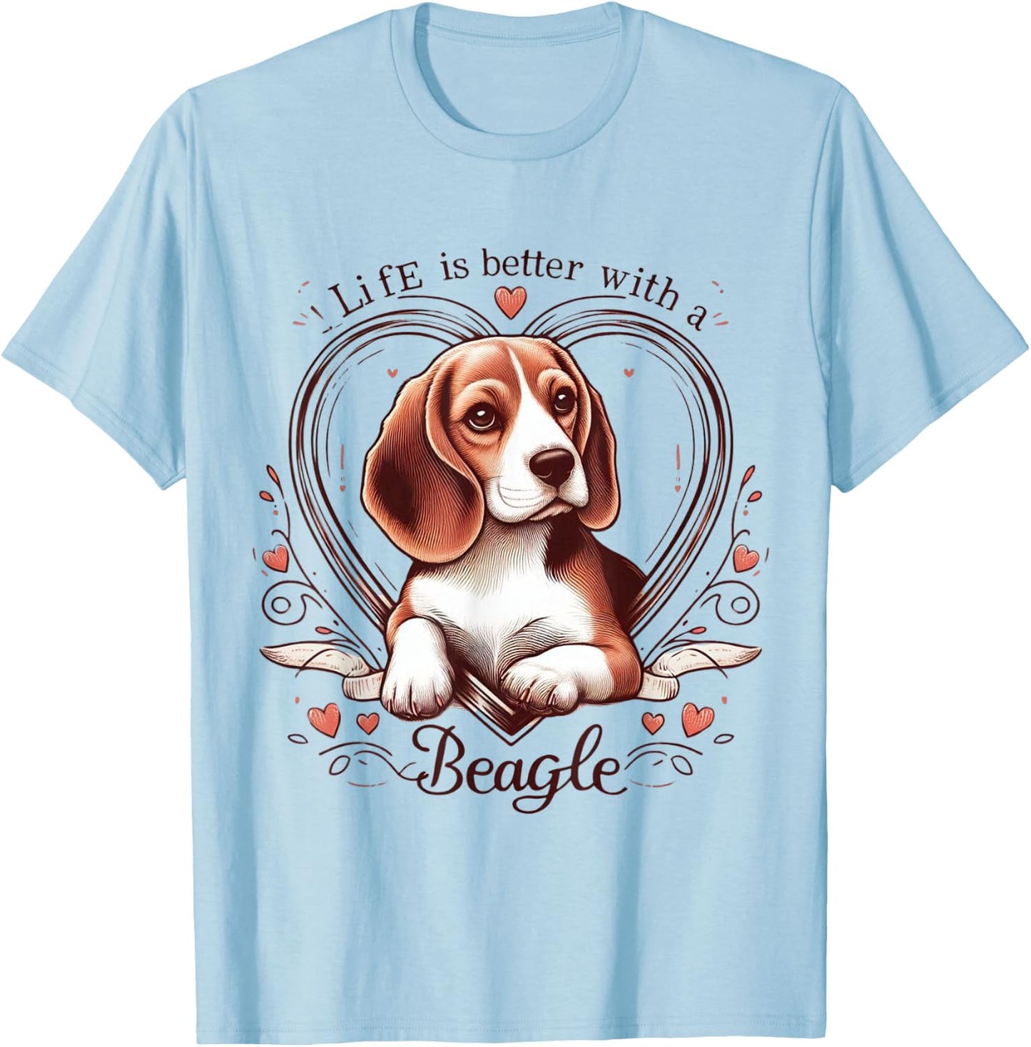 Life is Better with a Beagle Cute Dog Lover Gift Men Women T-Shirt - T-Shirt | Light Blue