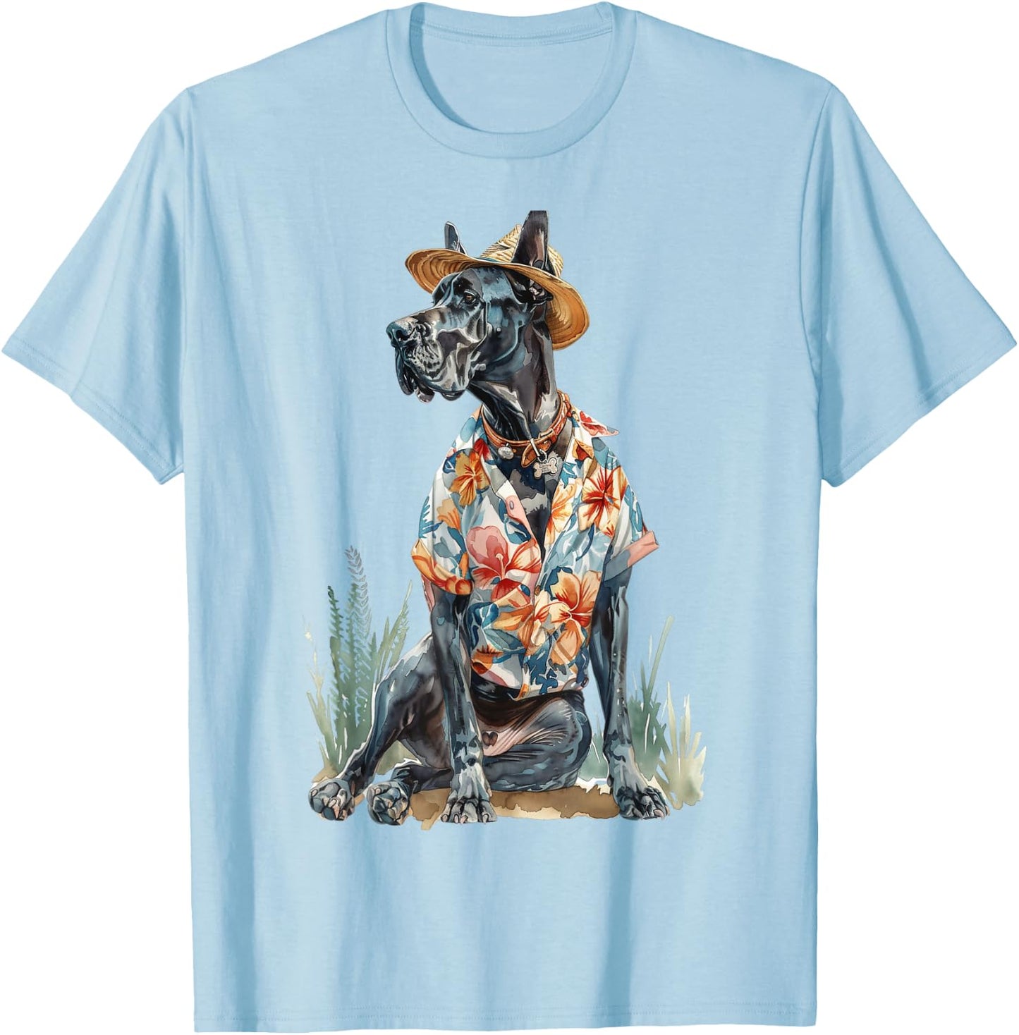 Summer Dog Great Dane T-Shirt - T-Shirt | Light Blue