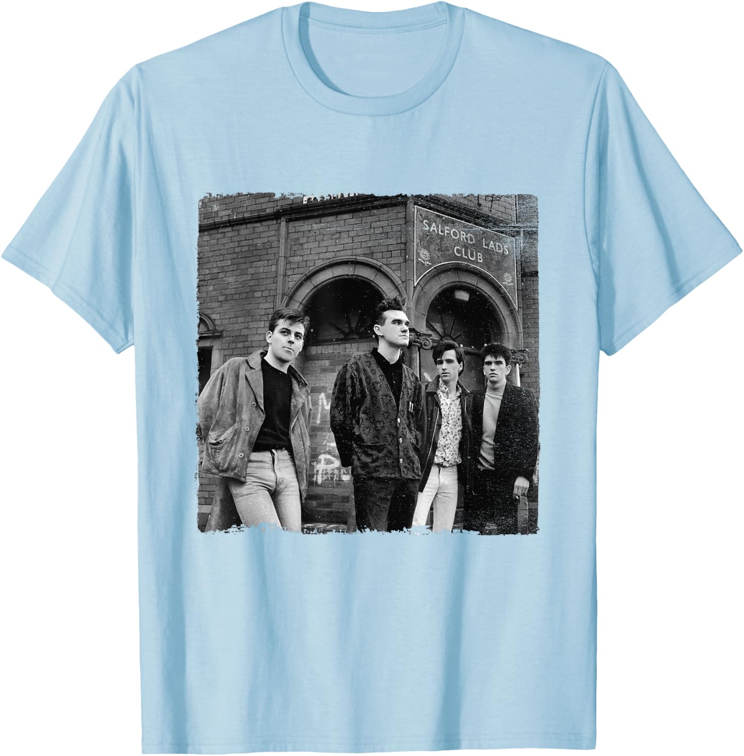Salford Lads Club The Smiths Band Shot by Stephen Wright T-Shirt - T-Shirt | Light Blue