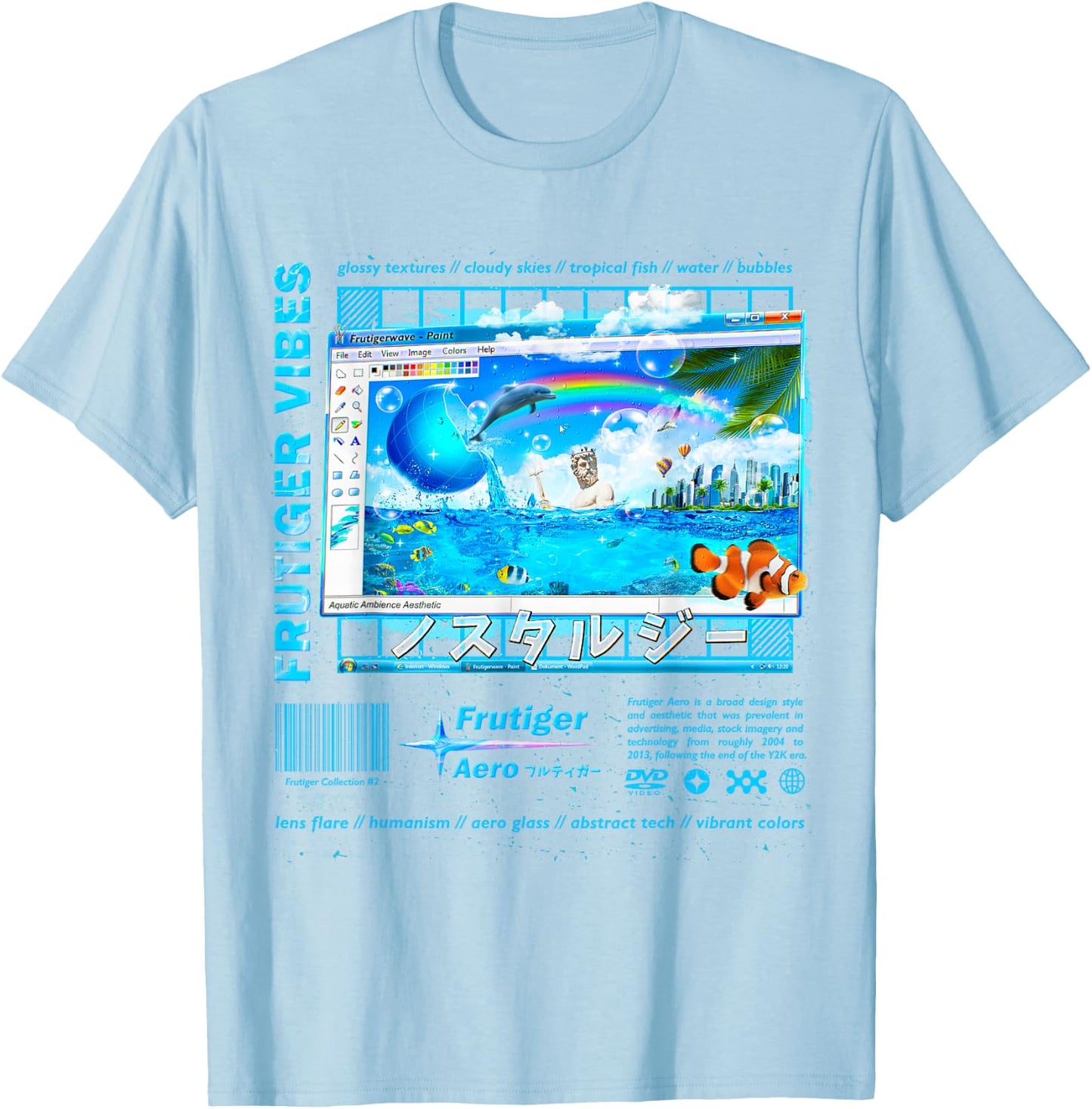 Frutiger Aero Fashion Collection - Frutiger Vibes T-Shirt - T-Shirt | Light Blue