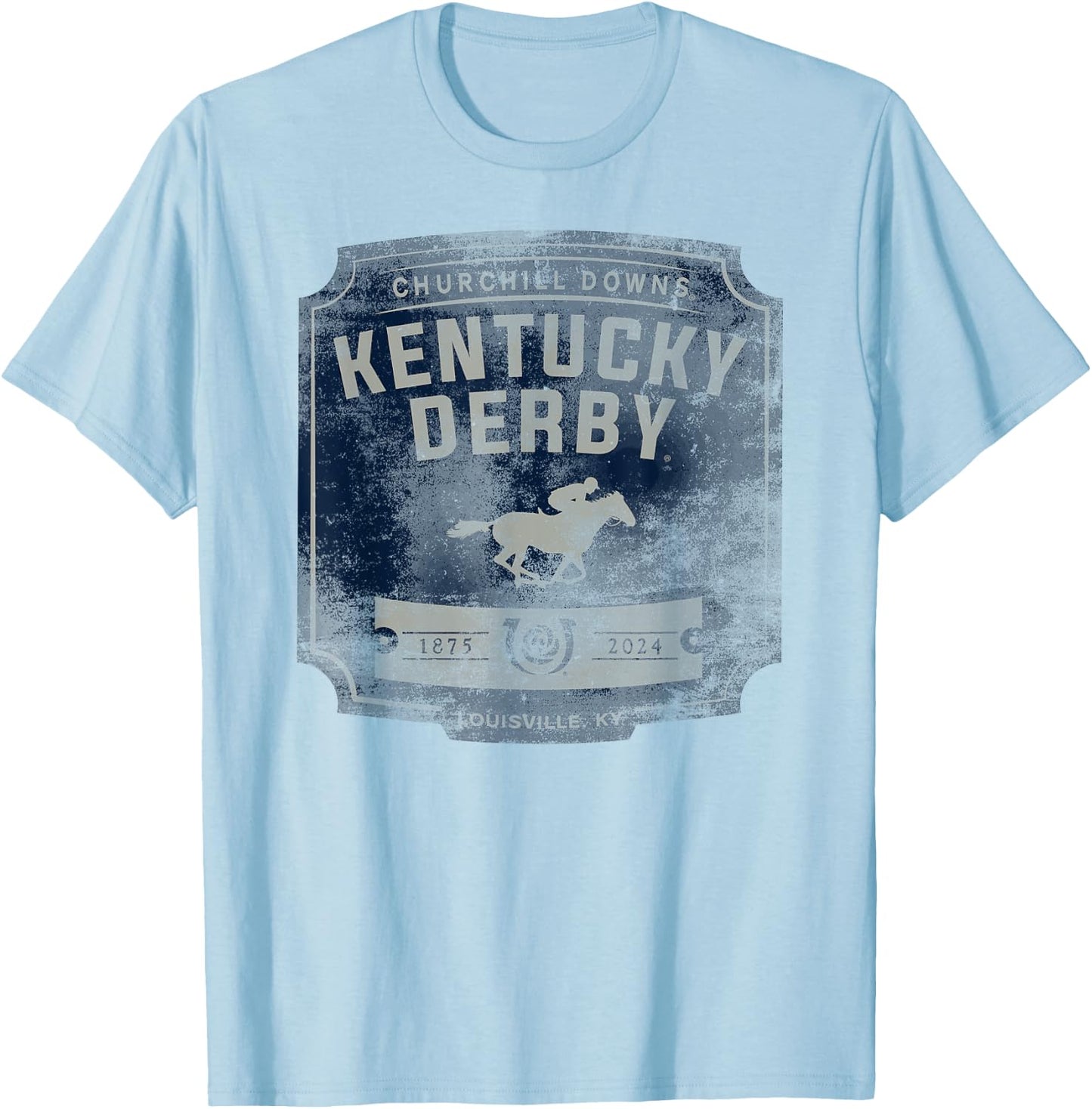Officially Licensed Kentucky Derby 2024 Vintage Logo T-Shirt - T-Shirt | Light Blue