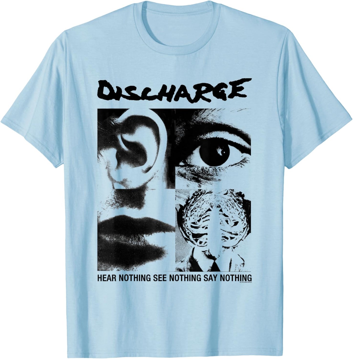 Discharge - Hear Nothing - Official Merchandise T-Shirt - T-Shirt | Light Blue