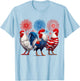 Chicken USA Flag Patriotic Chicken 4th of July T-Shirt - T-Shirt | Light Blue