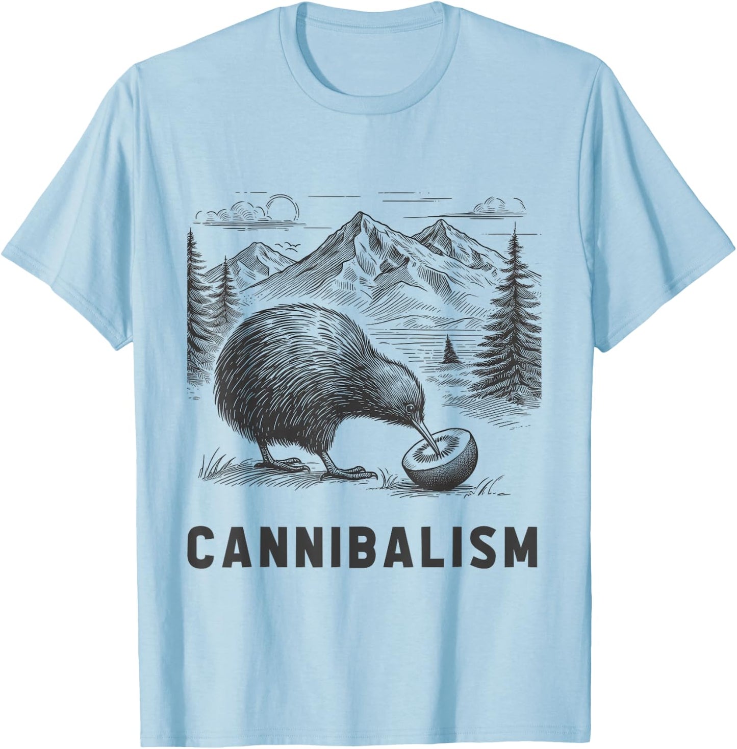 Funny Kiwi Bird Joke Cannibalism For Fruit Love Women Men T-Shirt - T-Shirt | Light Blue