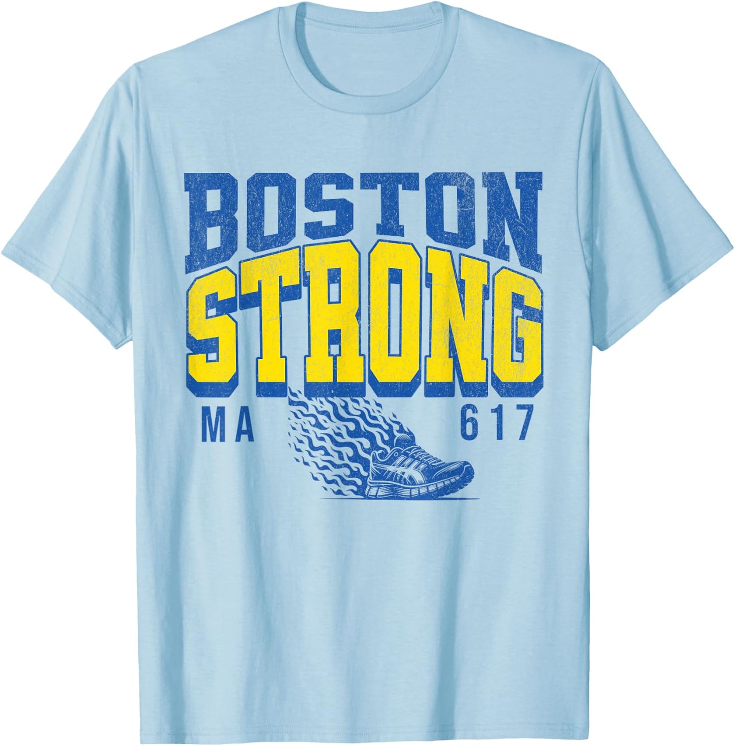 Boston Strong Massachusetts runners club Marathon running T-Shirt - T-Shirt | Light Blue