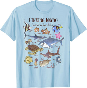 Disney Pixar Finding Nemo Guide To Sea Life T-Shirt - T-Shirt | Light Blue