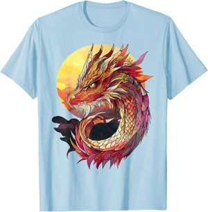 Cockatrice Dragon Motif Mythical Cockatrice Dragon T-Shirt - T-Shirt | Light Blue