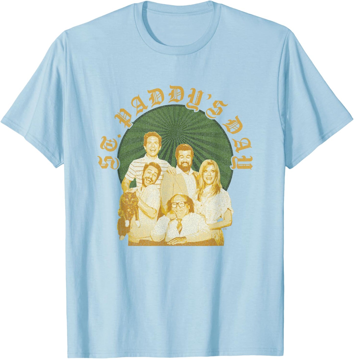 It's Always Sunny In Philadelphia St. Patrick's Day Faded T-Shirt - T-Shirt | Light Blue