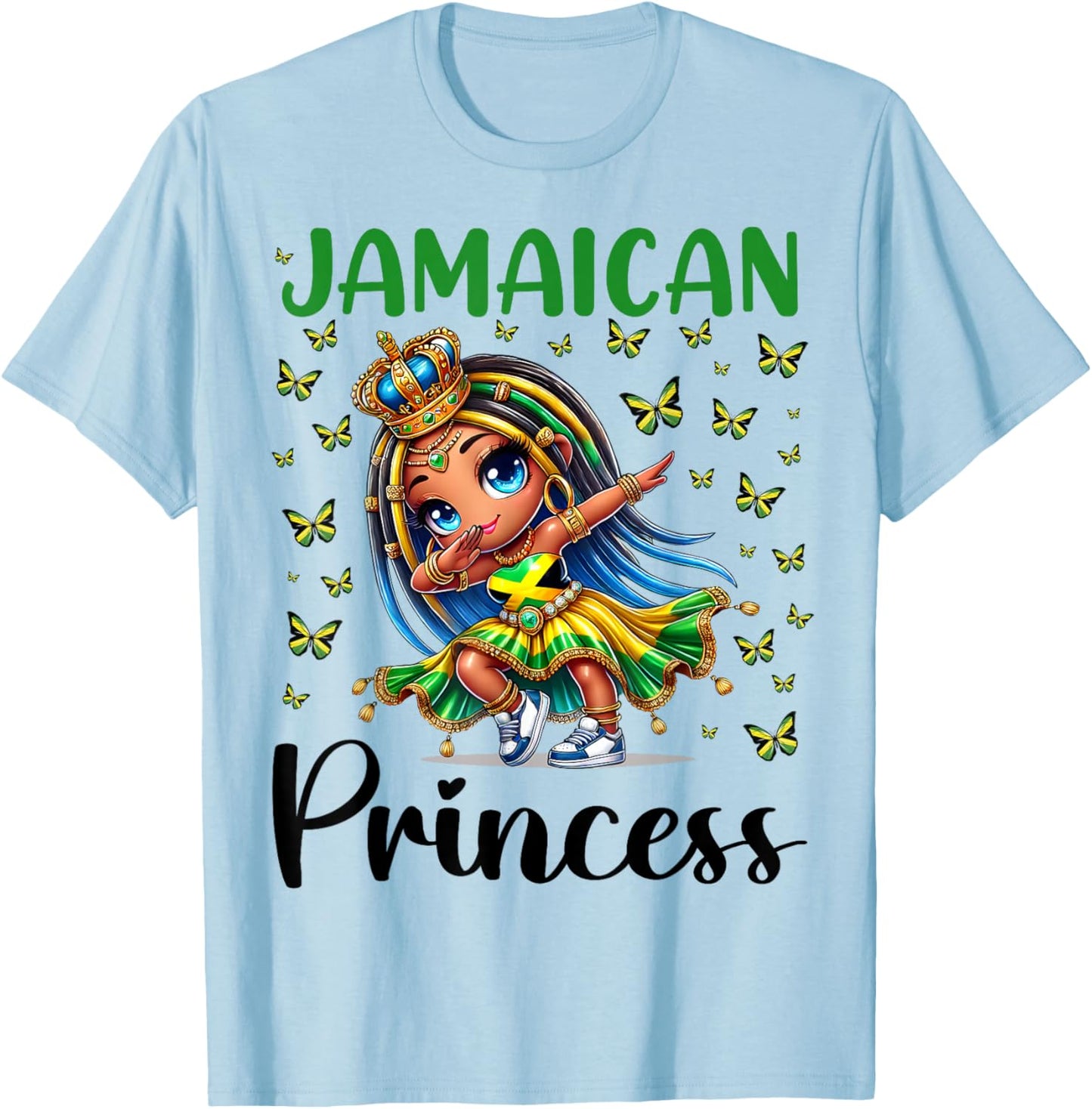 Jamaican Princess Dabbing for Girls & Kids T-Shirt - T-Shirt | Light Blue