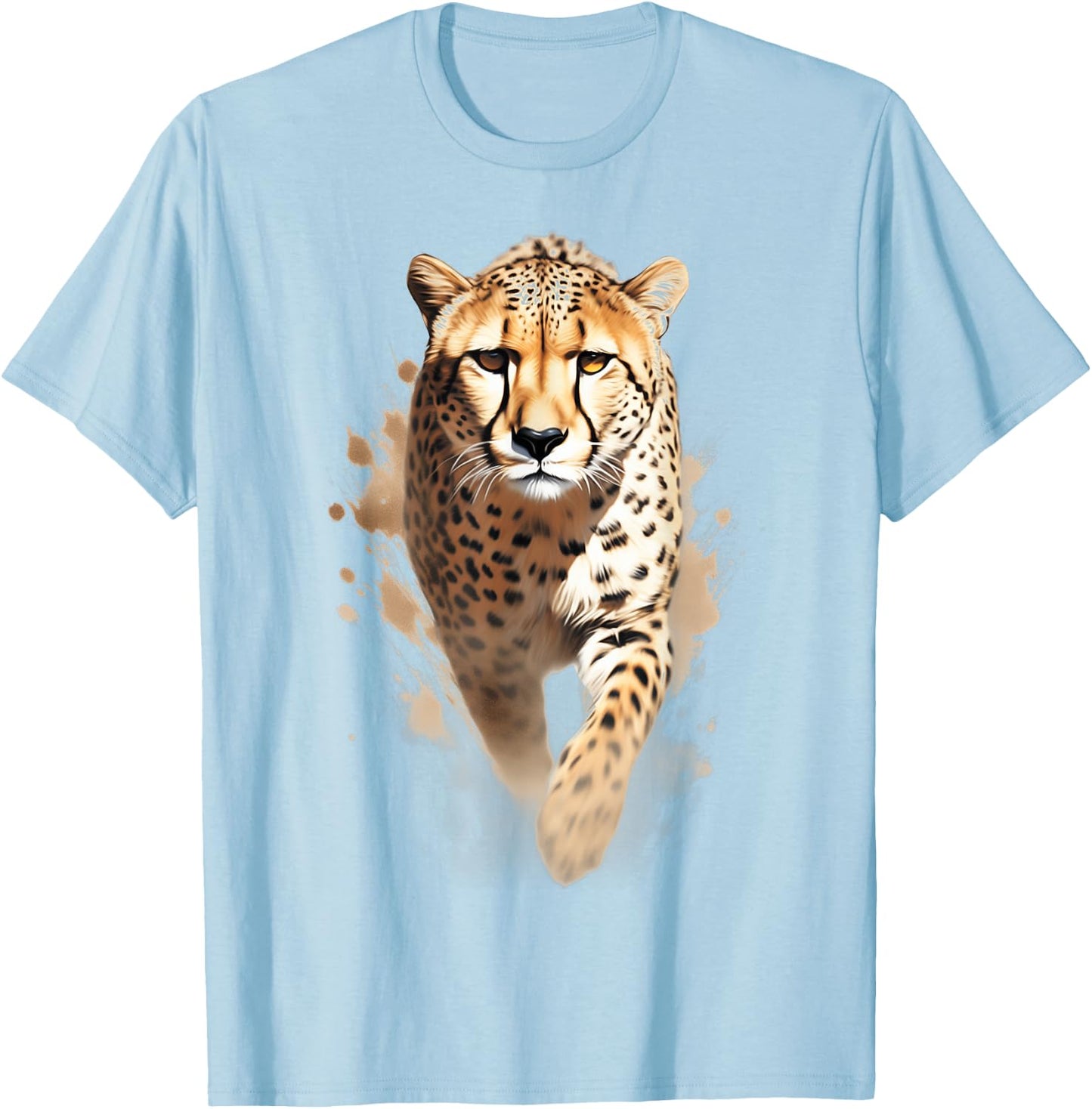 Graceful Cheetah Sprint Dynamic Cheetah Running Wild Cheetah T-Shirt - T-Shirt | Light Blue