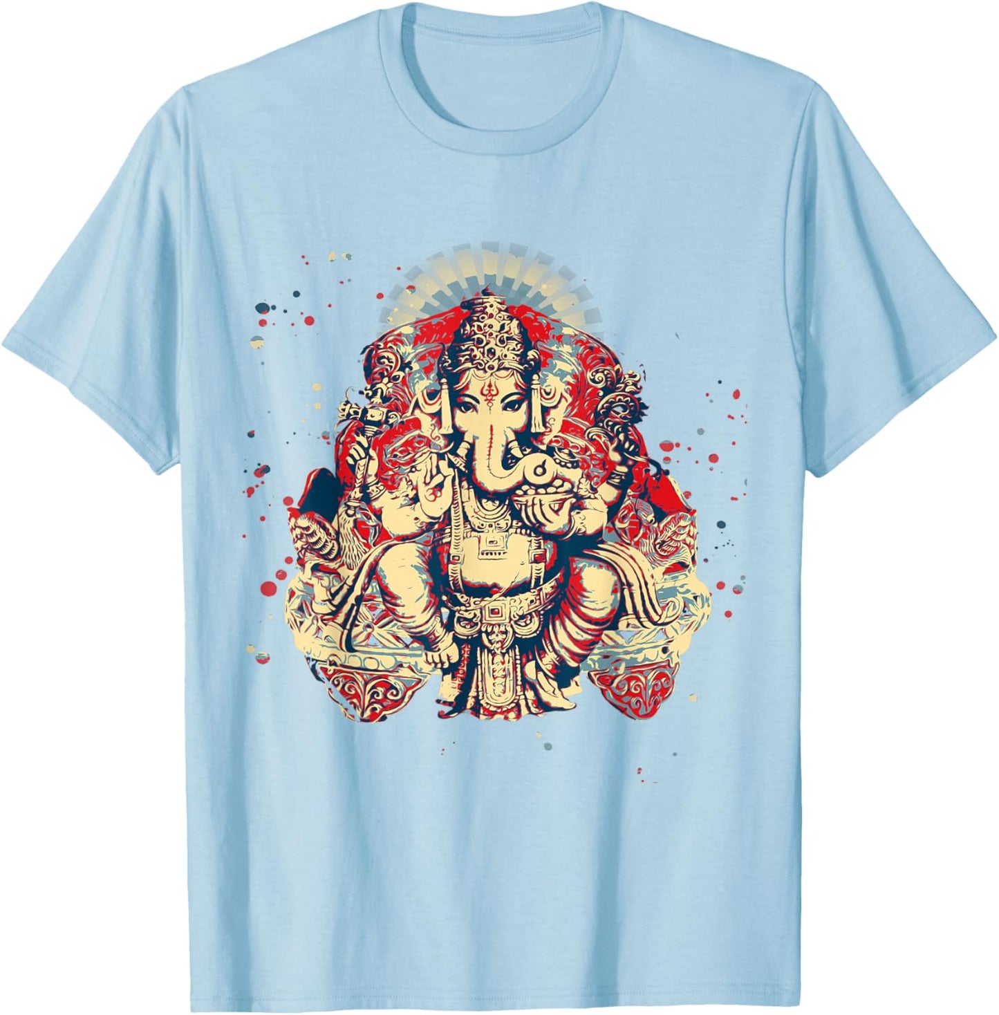 Yoga Shirts Spiritual Hindu God Ganesha Meditation T-Shirt - T-Shirt | Light Blue