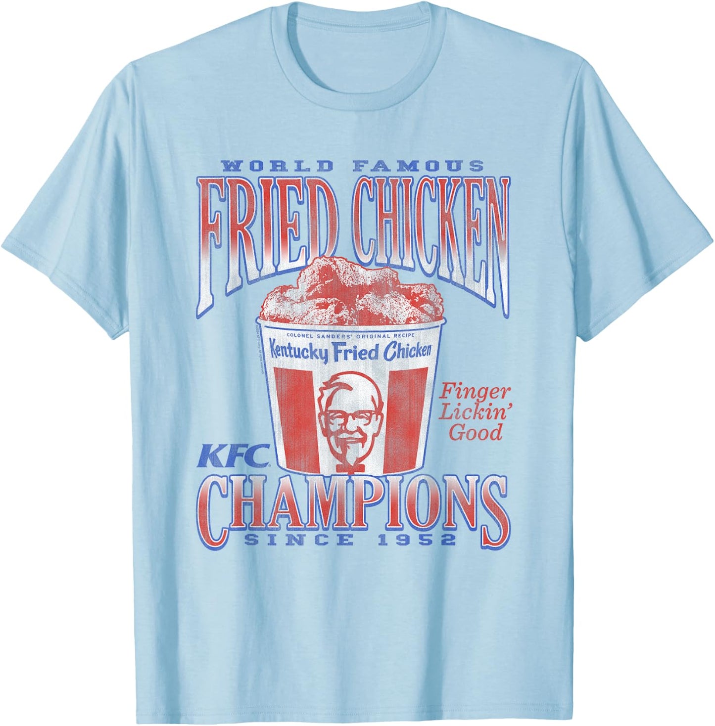 Officially Licensed KFC World Famous Chicken 1952 Champions T-Shirt - T-Shirt | Light Blue