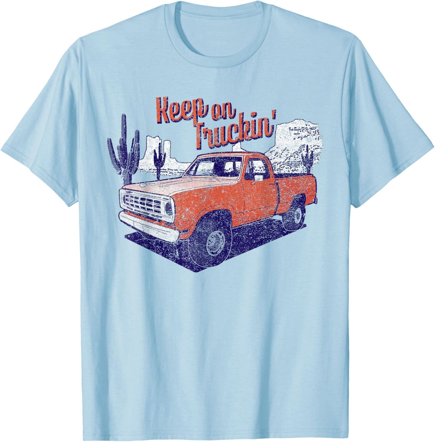 Keep on Truckin' Classic Square Body Pickup Vintage T-Shirt - T-Shirt | Light Blue