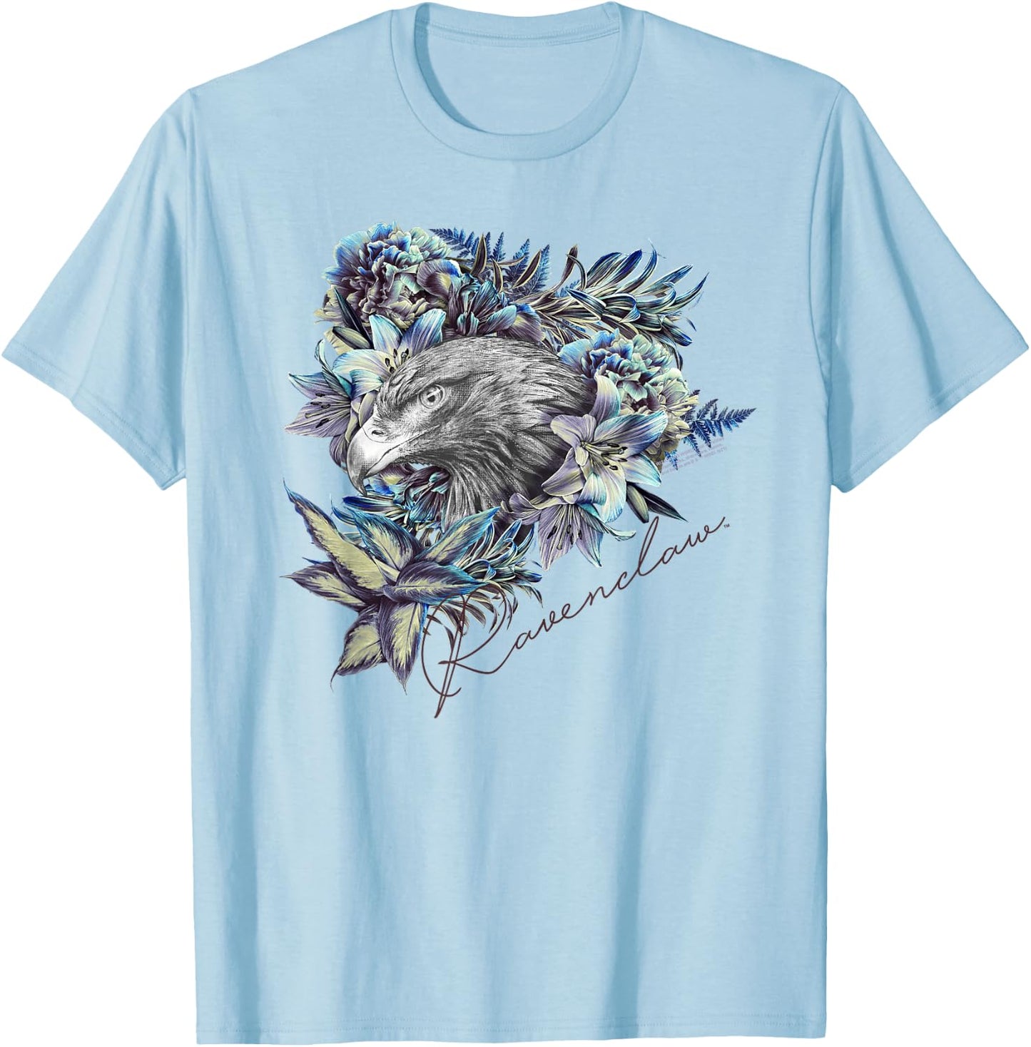 Harry Potter Ravenclaw Floral Eagle Mascot T-Shirt - T-Shirt | Light Blue