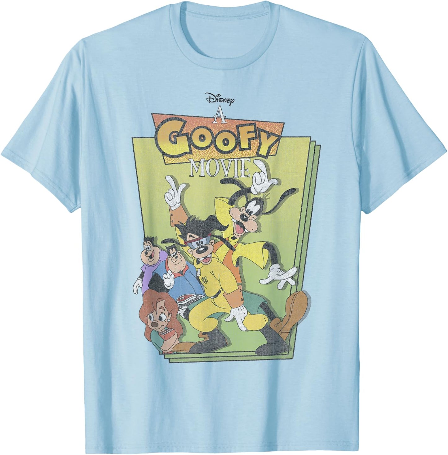 Disney A Goofy Movie Max Powerline Dance Logo Small T-Shirt - T-Shirt | Light Blue