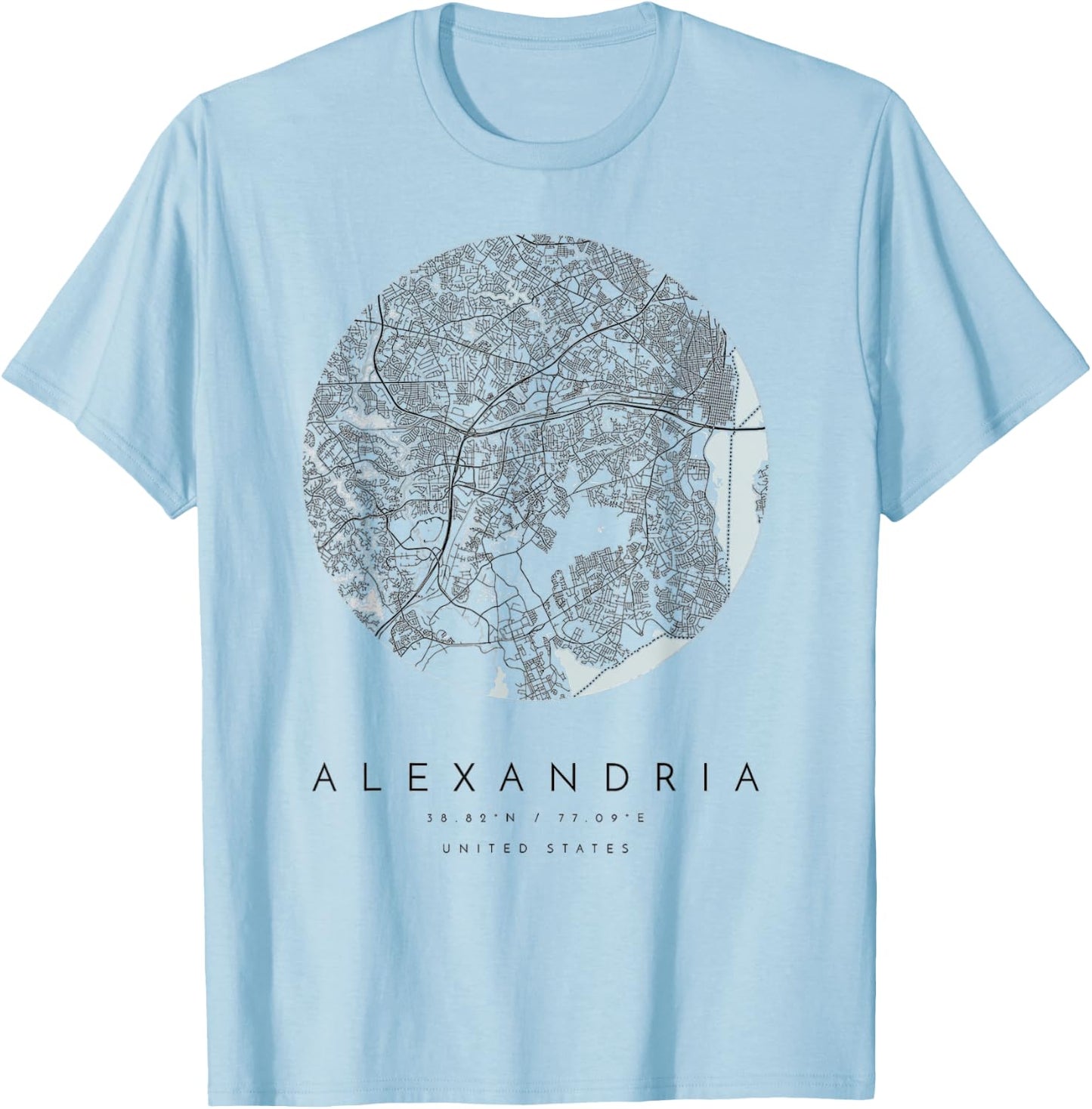 Alexandria Virginia VA Coordinates map hometown T-Shirt - T-Shirt | Light Blue