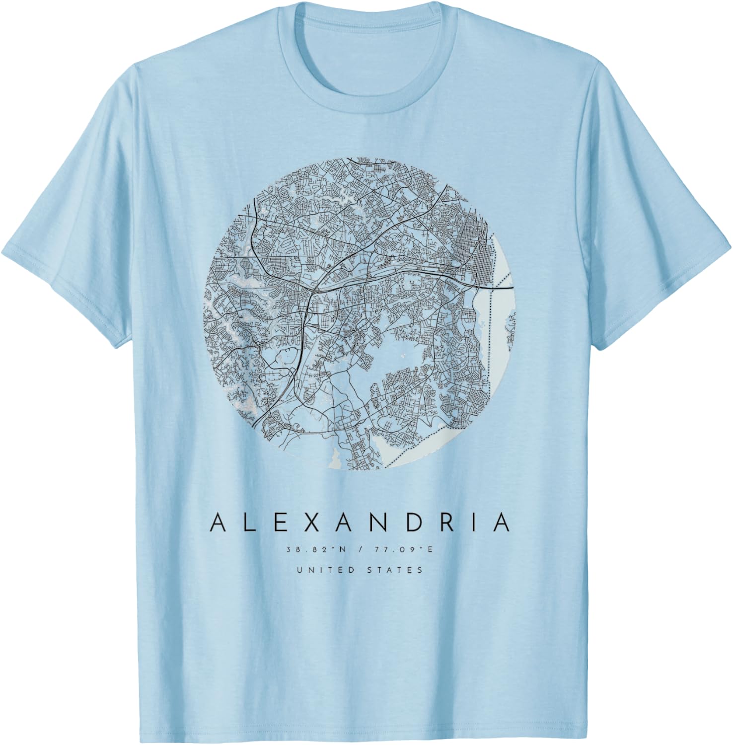 Alexandria Virginia VA Coordinates map hometown T-Shirt - T-Shirt | Light Blue