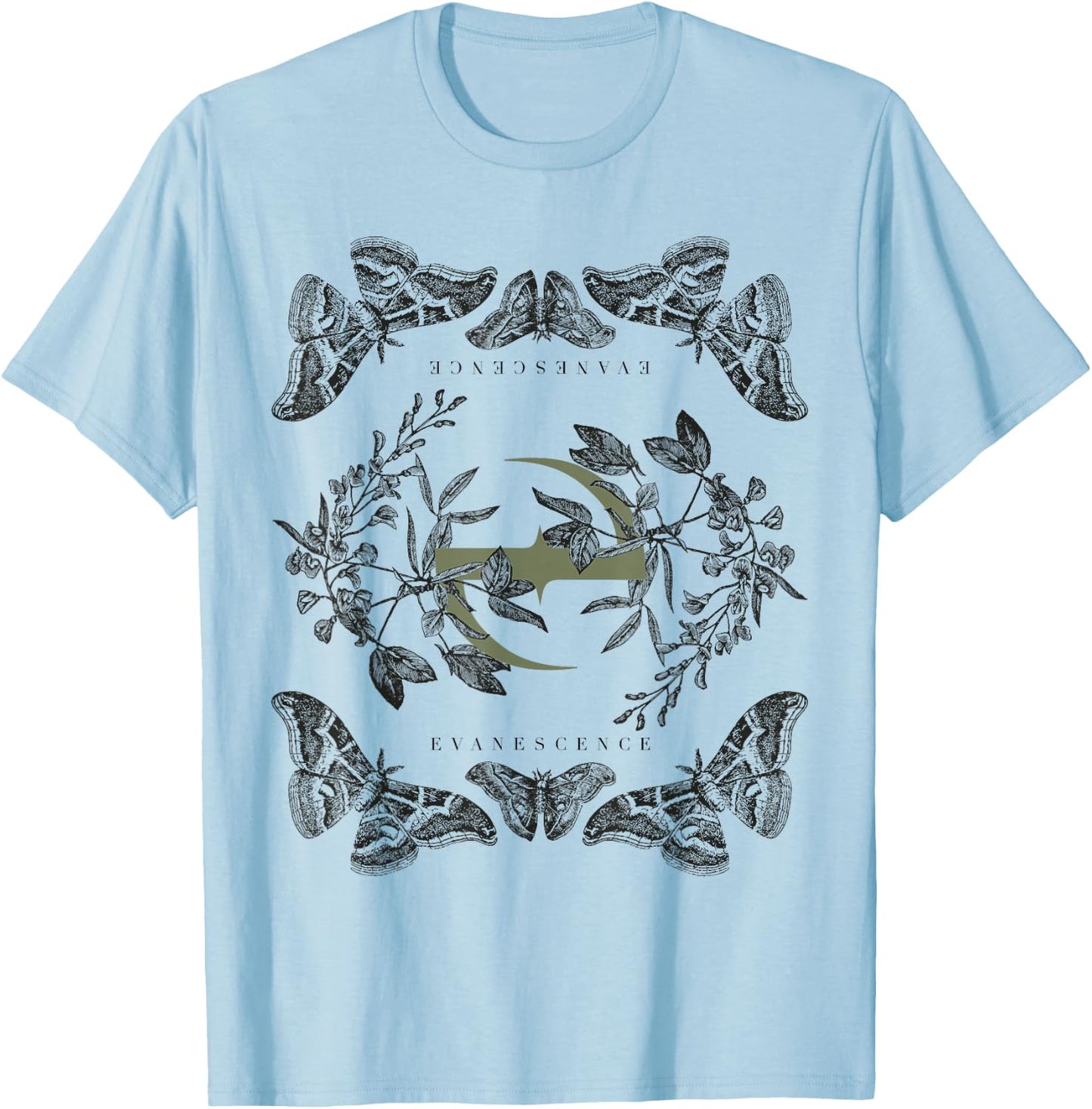 Evanescence – Synthesis Moth T-Shirt - T-Shirt | Light Blue