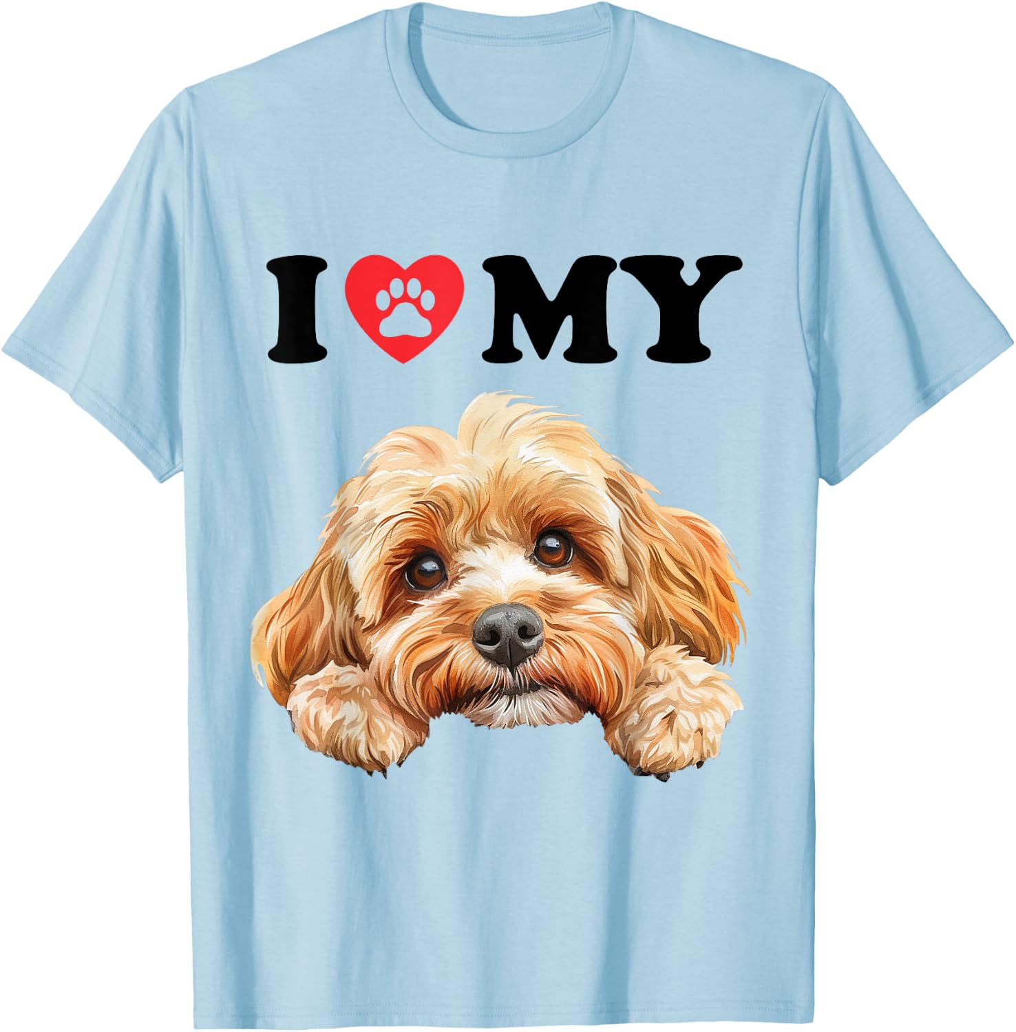 Cockapoo I Heart My Dog Funny Dog Lover Men Women Kids T-Shirt - T-Shirt | Light Blue