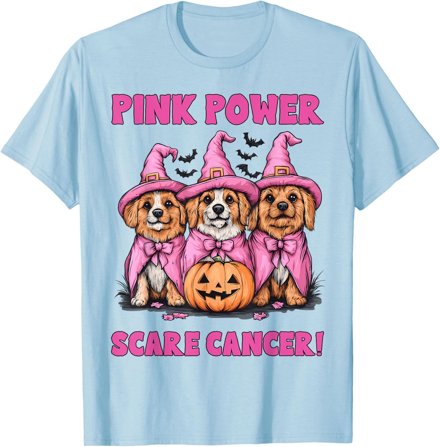 In October We Wear Pink Australian Shepherd Breast Cancer T-Shirt - T-Shirt | Light Blue