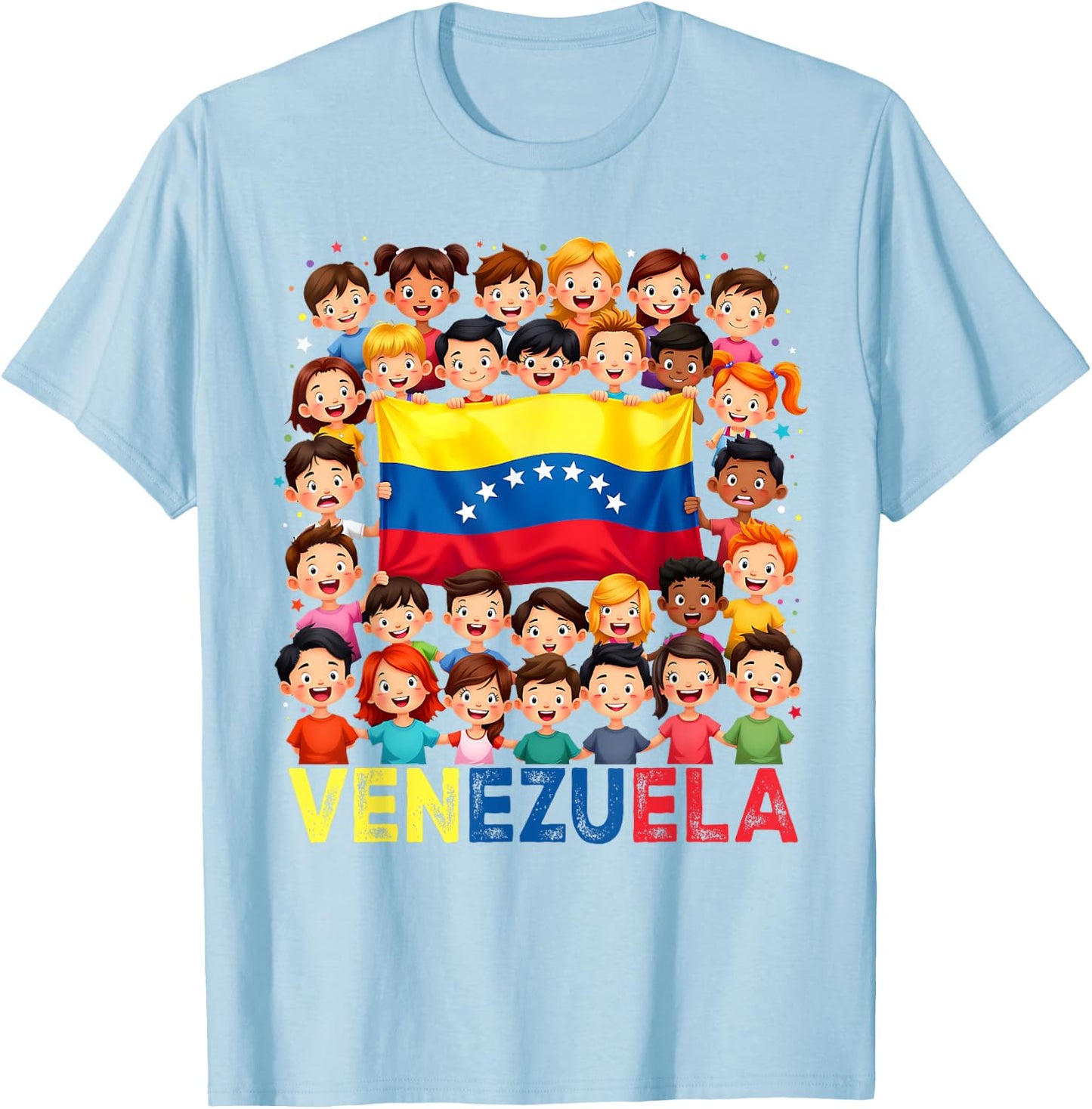 Hispanic Heritage Month Costume Venezuela Flag Pride Kids T-Shirt - T-Shirt | Light Blue