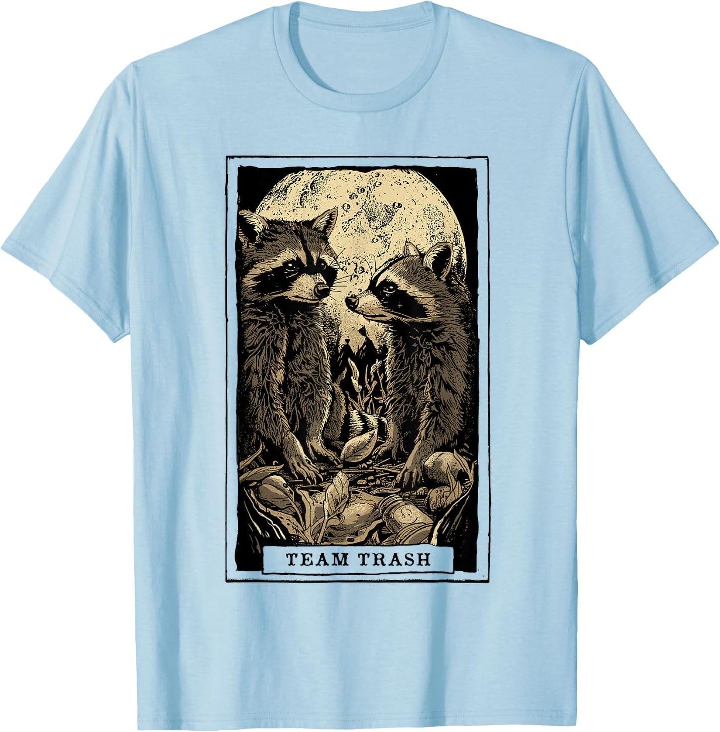 Tarot Card Shirt Raccoon Team Trash Major Arcana Tarot Card T-Shirt - T-Shirt | Light Blue