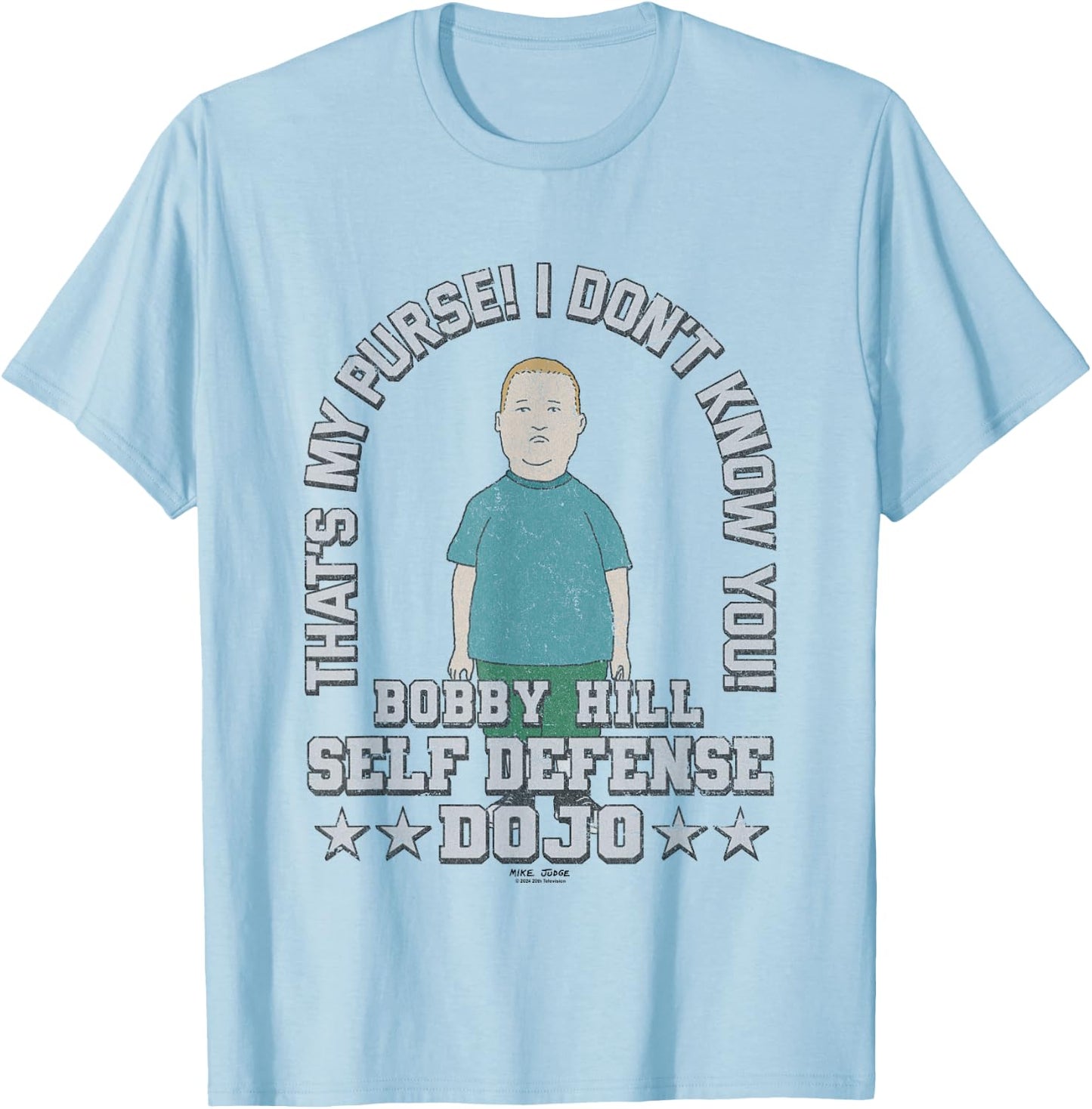 King Of The Hill Bobby Hill Self Defense Dojo Chest Poster T-Shirt - T-Shirt | Light Blue