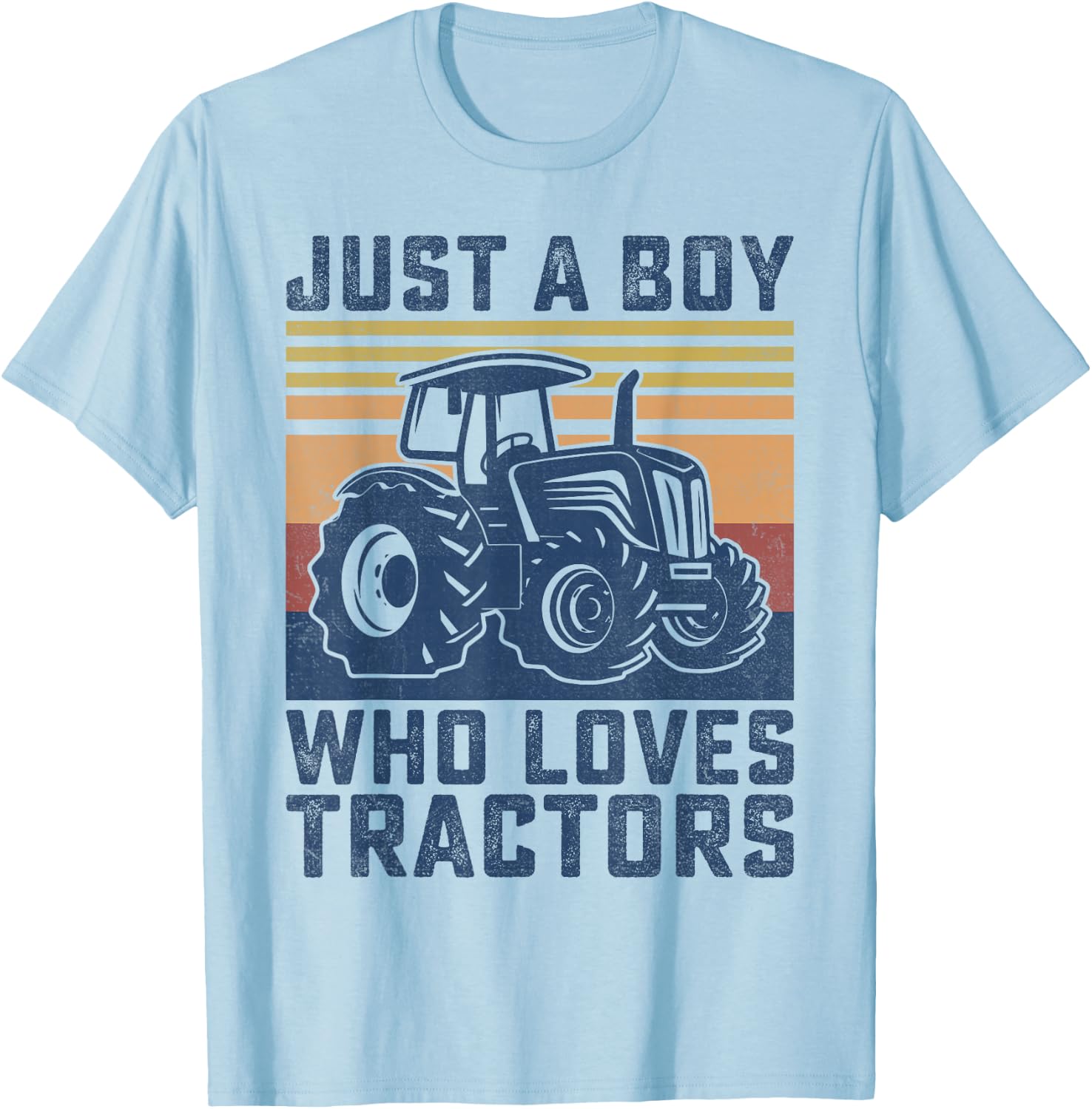 Kids Farm Just A Boy Who Loves Tractors Farmer Toddler Boys T-Shirt - T-Shirt | Light Blue