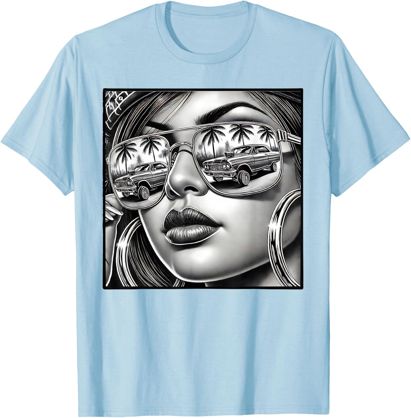 Urban Cultura Chicano Latino Mexican Pride Lowrider Chola T-Shirt - T-Shirt | Light Blue