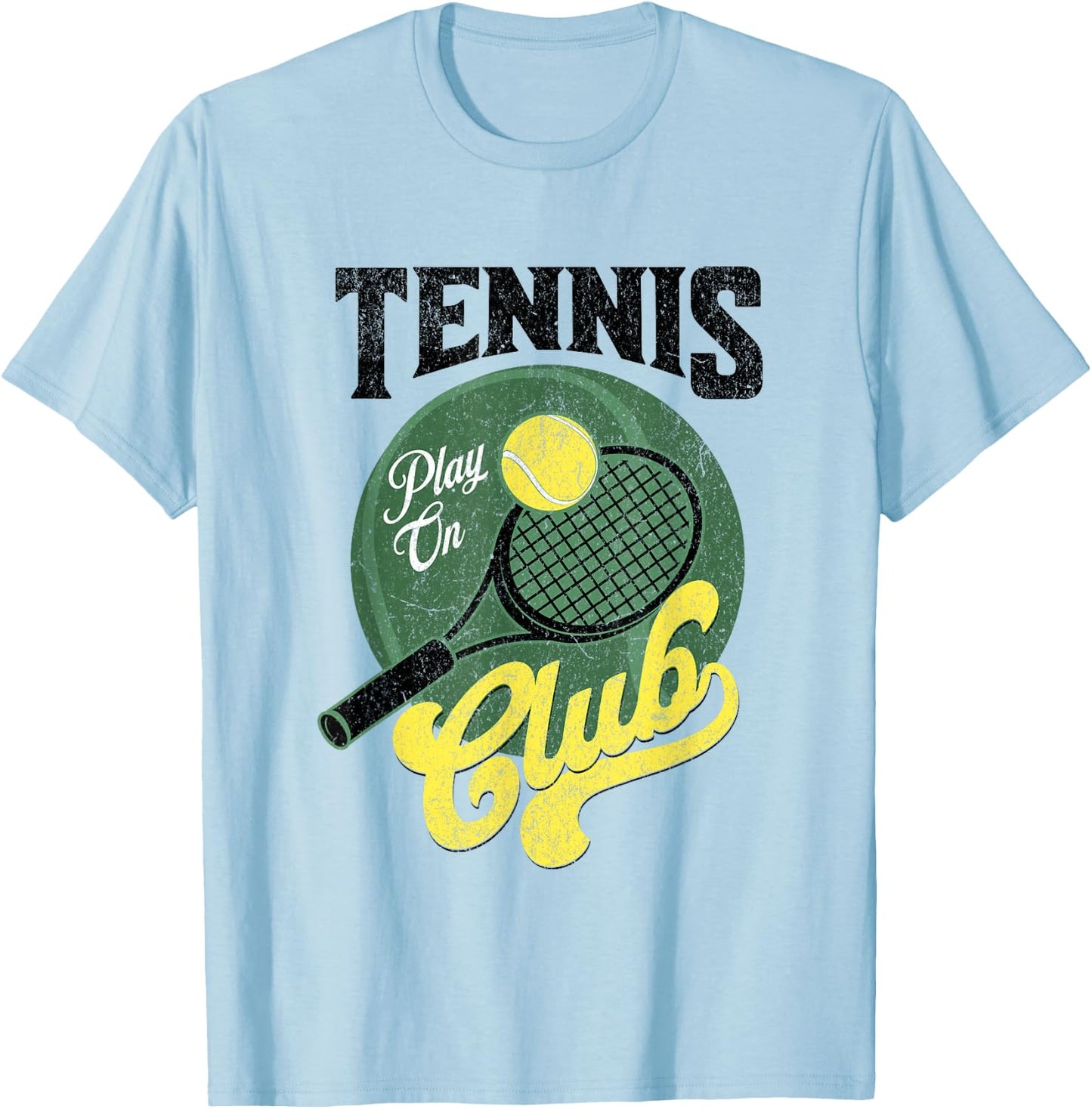 Tennis Club Retro Design / Racket Ball Tennis Player Fan T-Shirt - T-Shirt | Light Blue