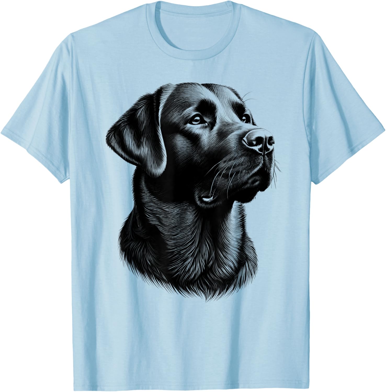 Proud Labrador Head Drawing Style T-Shirt - T-Shirt | Light Blue